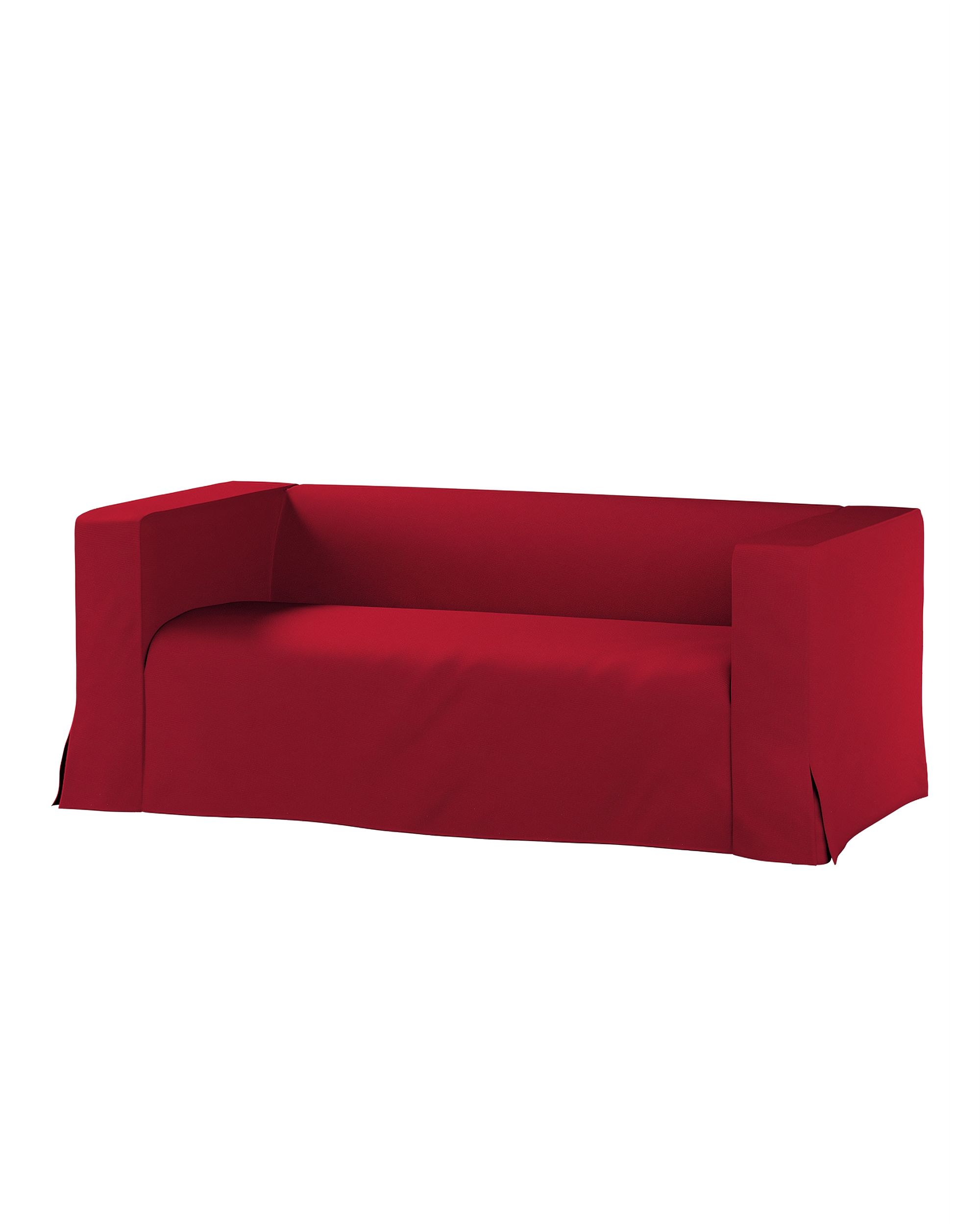 Bezug für Klippan 2-Sitzer Sofa, lang mit Kellerfalte Farbe rot Stoff strukturiert