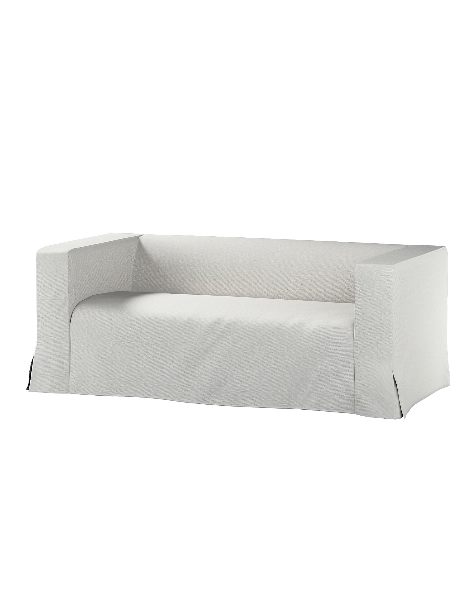 Bezug für Klippan 2-Sitzer Sofa, lang mit Kellerfalte Farbe grau Stoff strukturiert