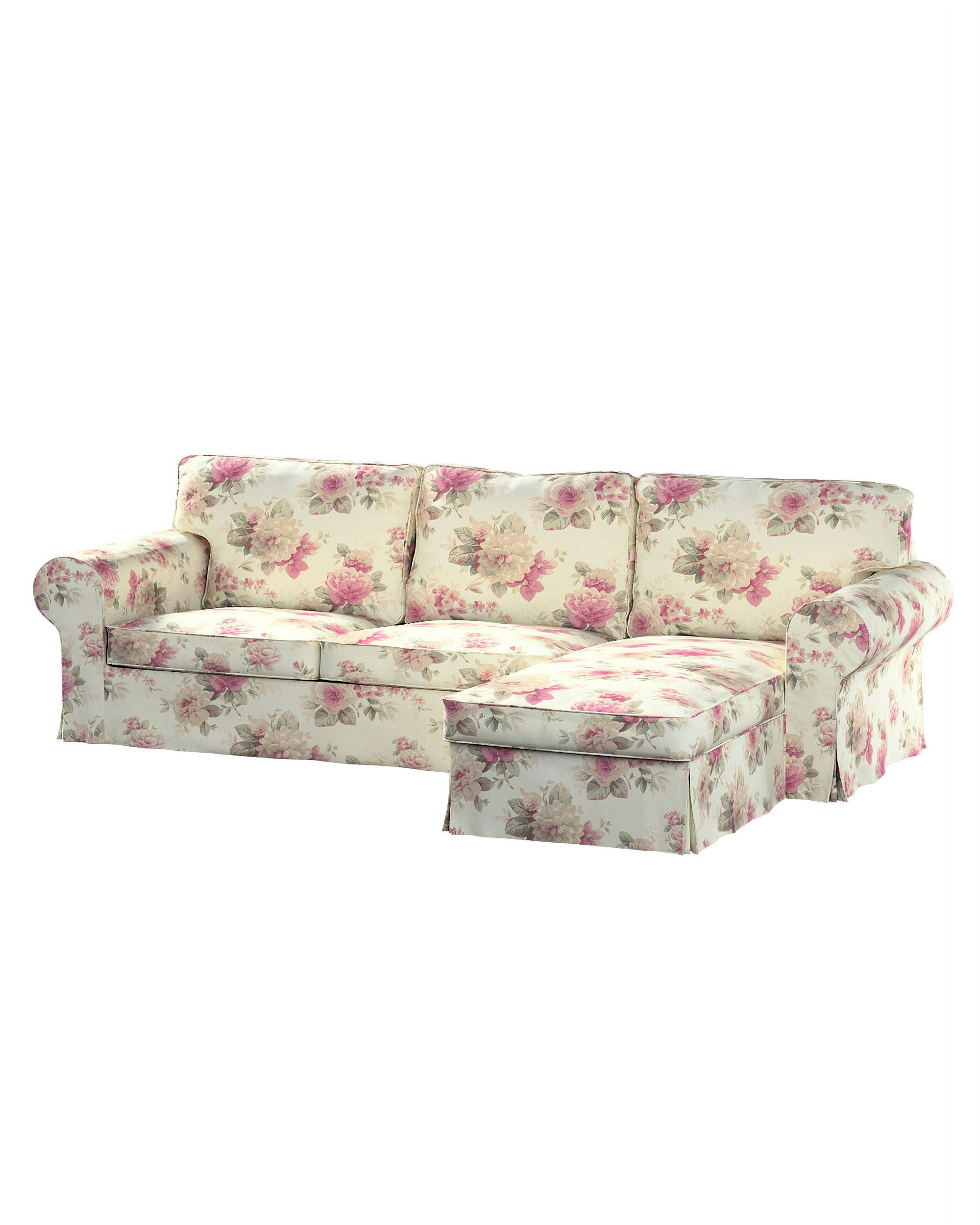 Bezug für Ektorp 2-Sitzer Sofa mit Recamiere Farbe bunt Stoff gemustert