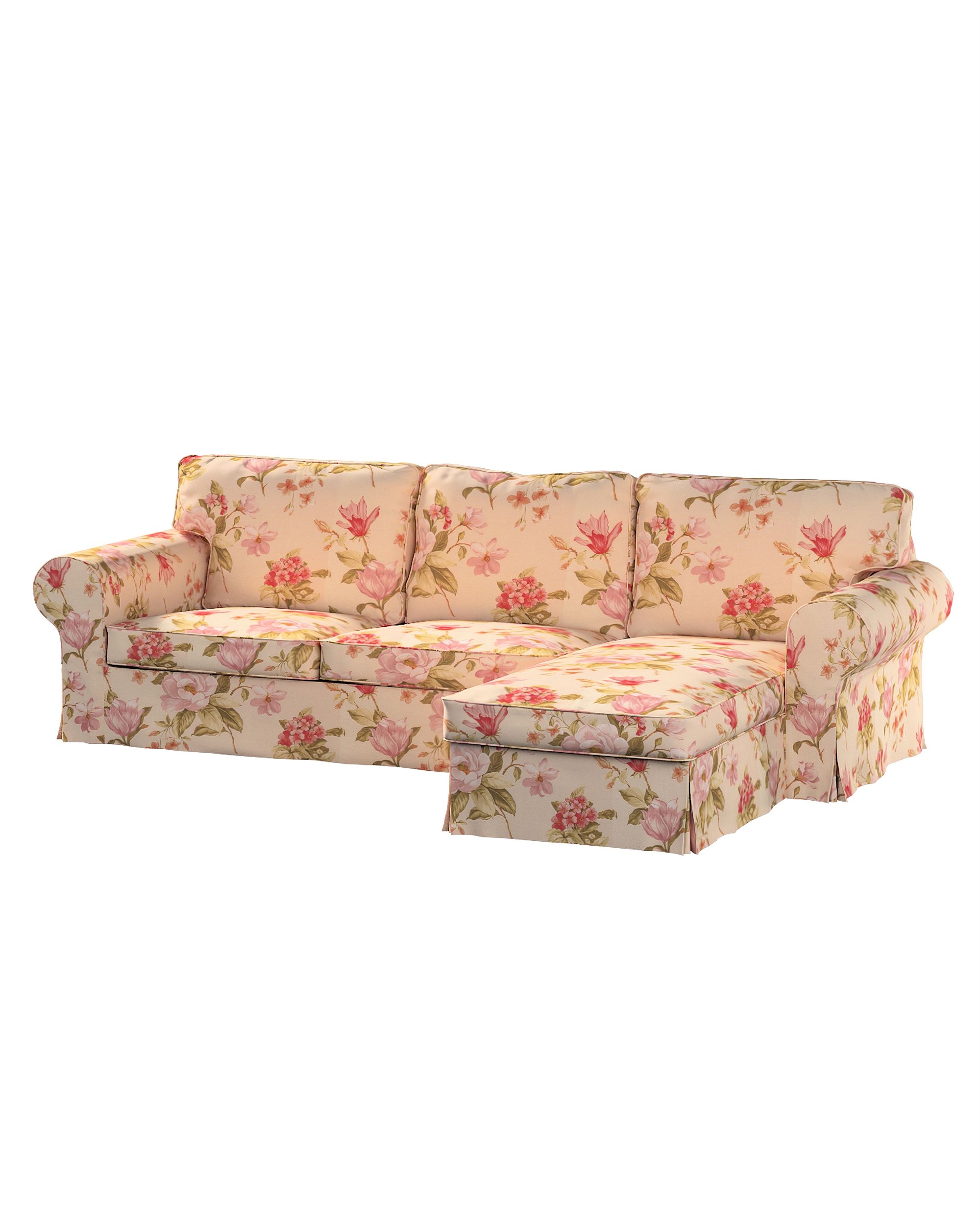 Bezug für Ektorp 2-Sitzer Sofa mit Recamiere Farbe bunt Stoff gemustert
