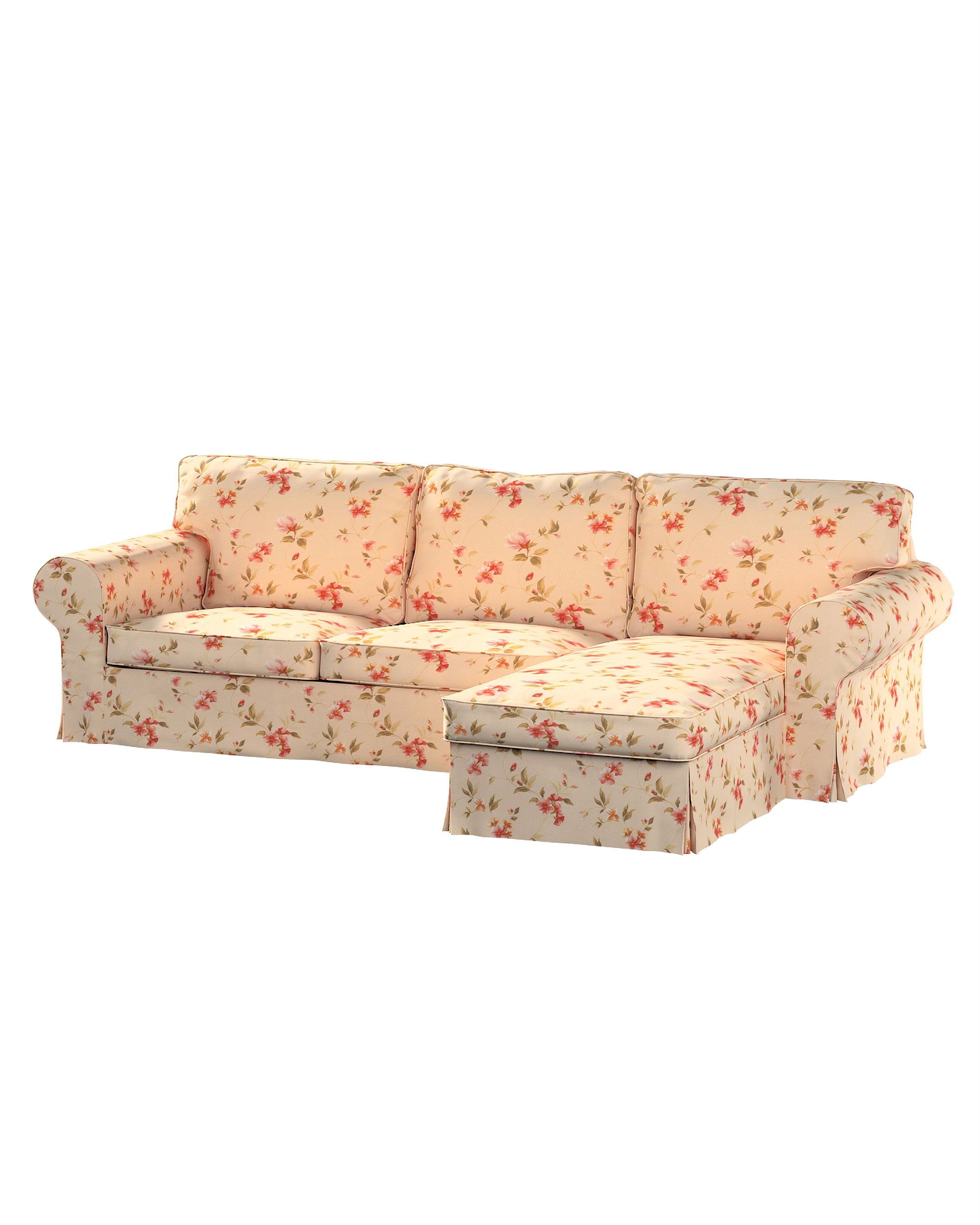 Bezug für Ektorp 2-Sitzer Sofa mit Recamiere Farbe bunt Stoff gemustert