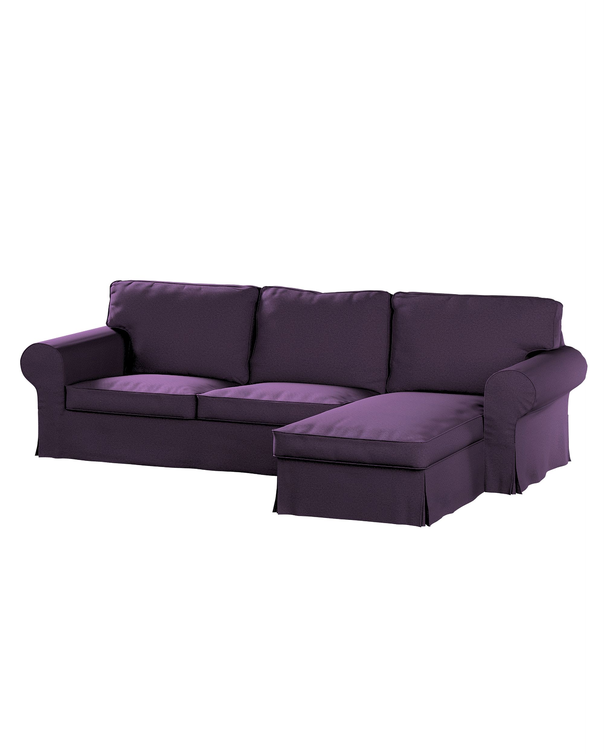 Bezug für Ektorp 2-Sitzer Sofa mit Recamiere Farbe violett Stoff strukturiert