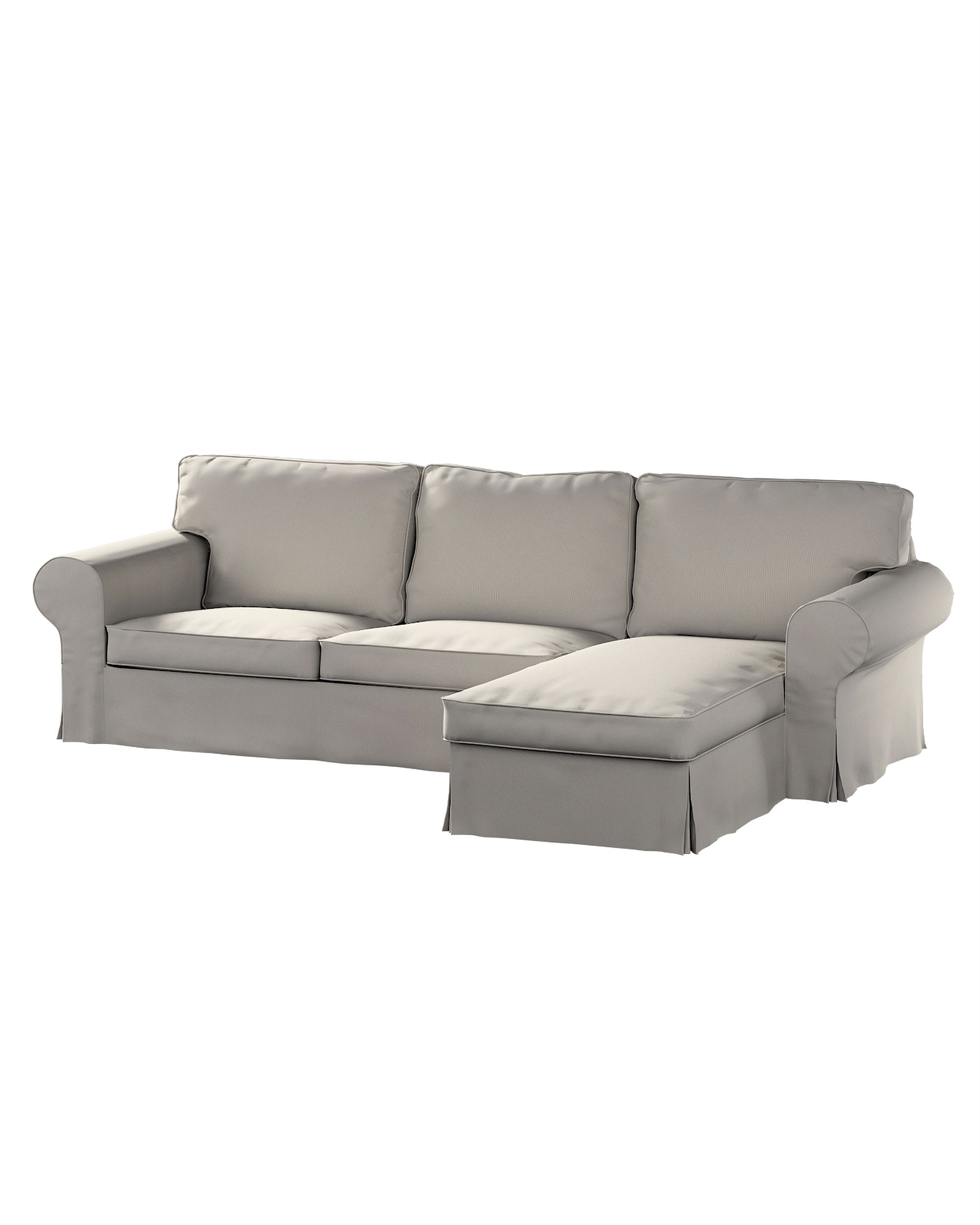 Bezug für Ektorp 2-Sitzer Sofa mit Recamiere Farbe grau Stoff strukturiert