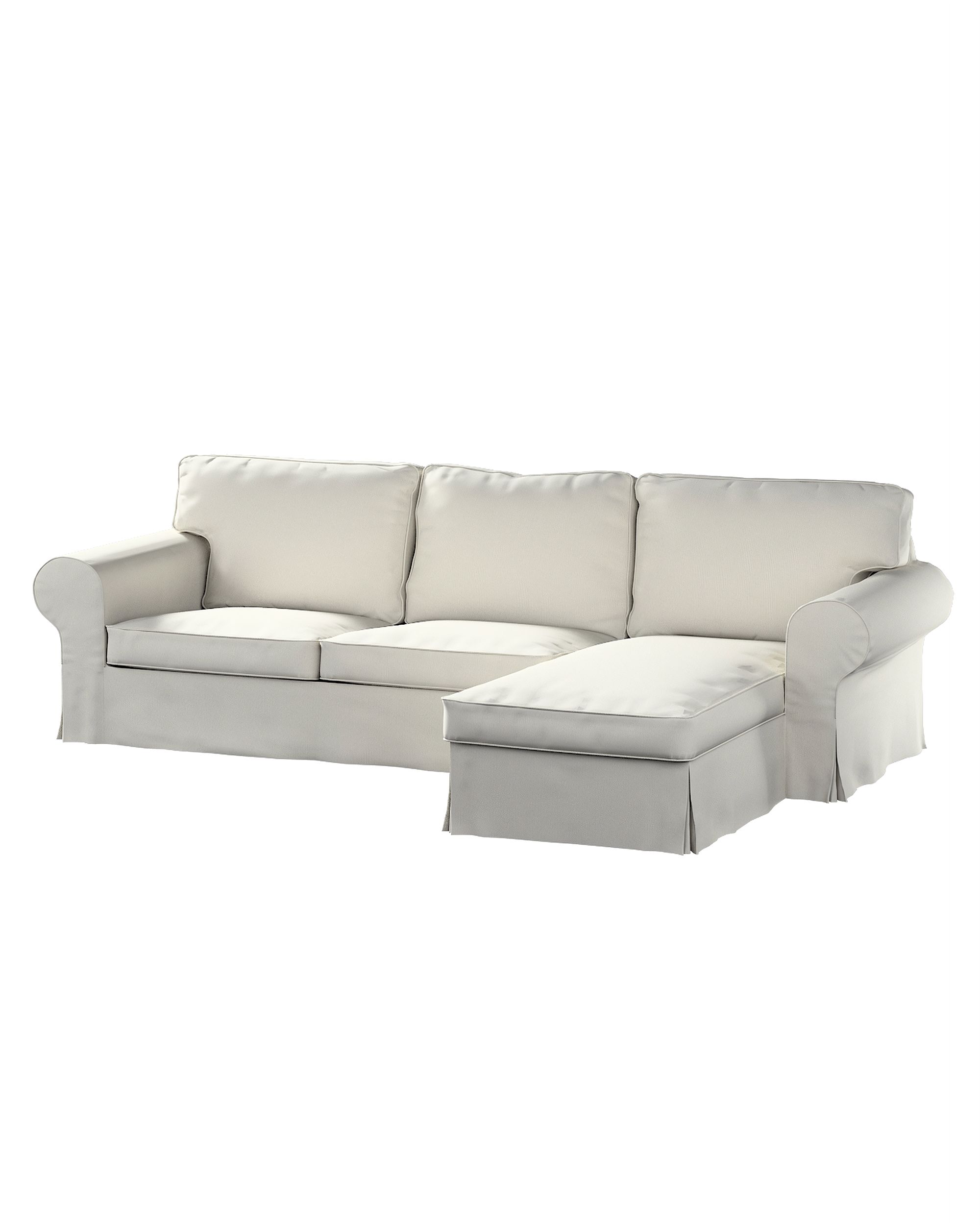 Bezug für Ektorp 2-Sitzer Sofa mit Recamiere Farbe grau Stoff strukturiert