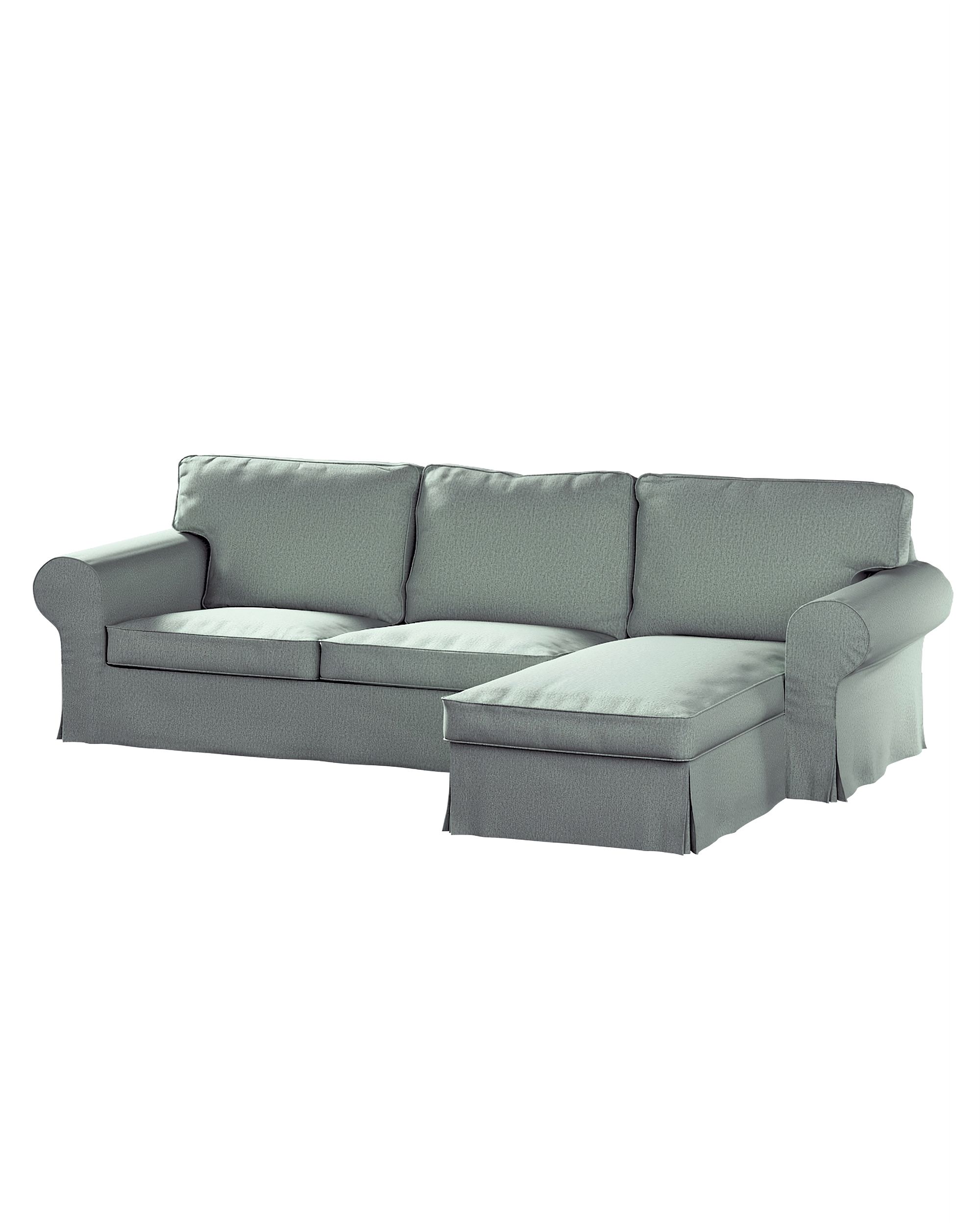 Bezug für Ektorp 2-Sitzer Sofa mit Recamiere Farbe grün Stoff strukturiert