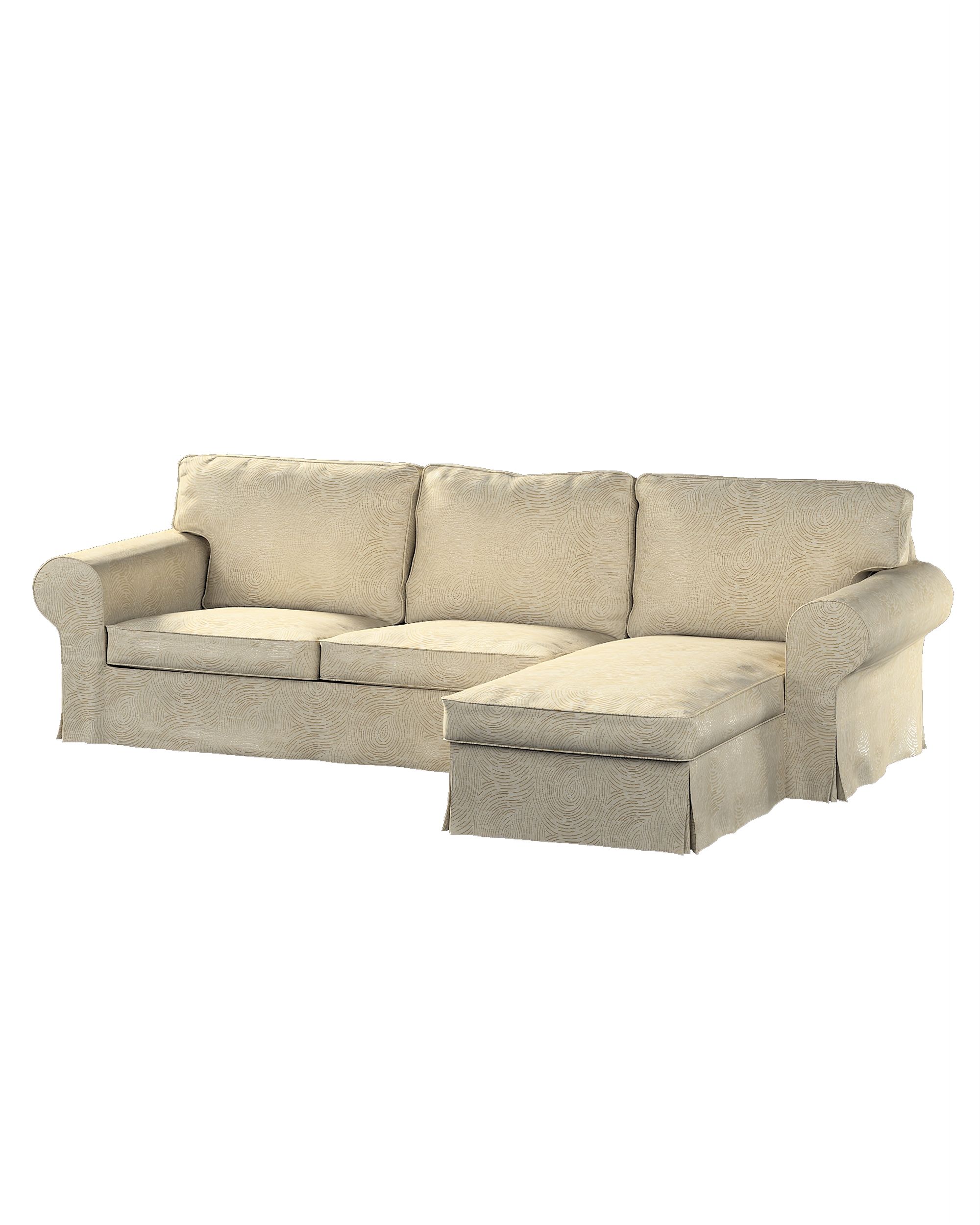Bezug für Ektorp 2-Sitzer Sofa mit Recamiere Farbe beige Stoff glänzend, strukturiert, gemustert