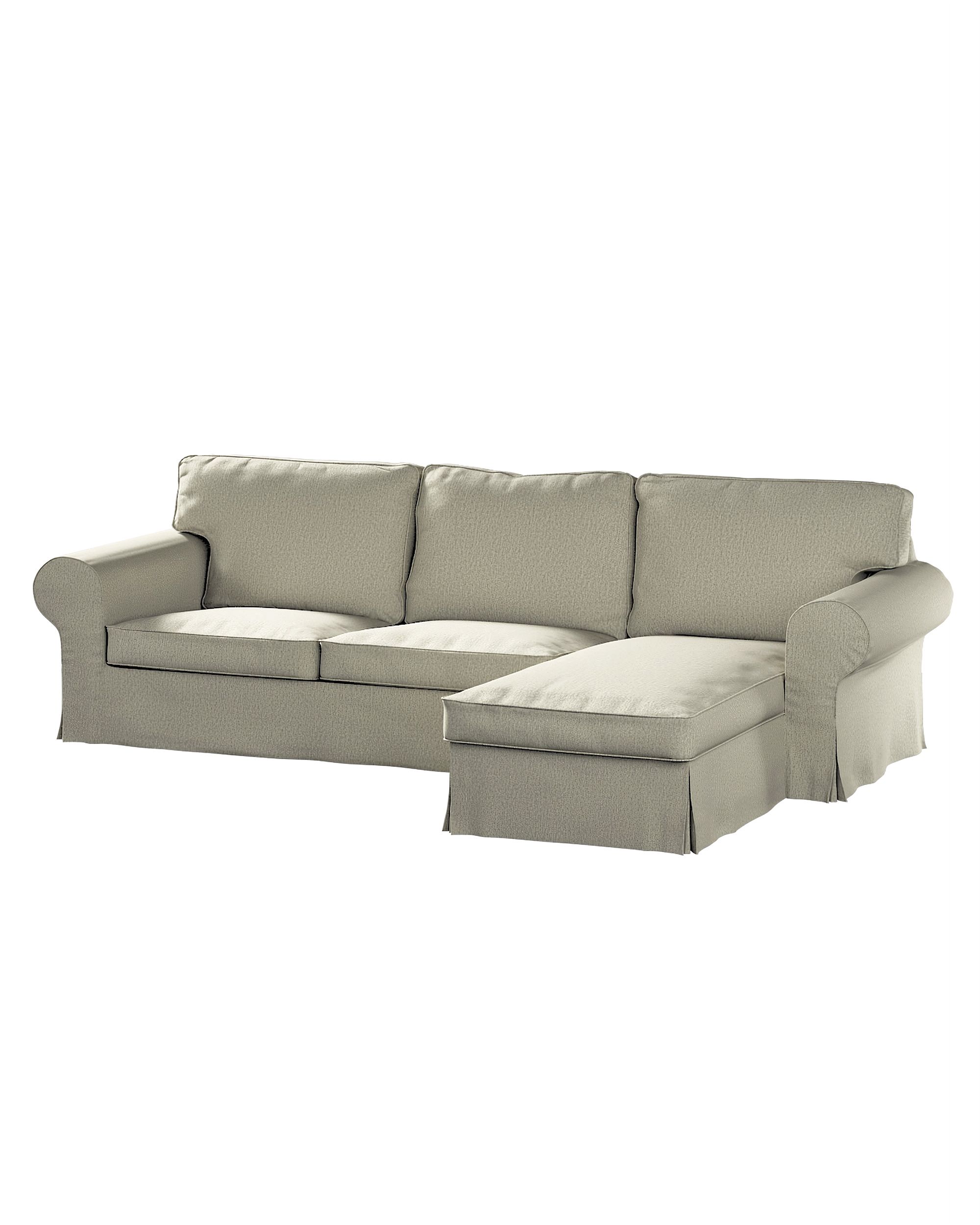 Bezug für Ektorp 2-Sitzer Sofa mit Recamiere Farbe beige Stoff strukturiert