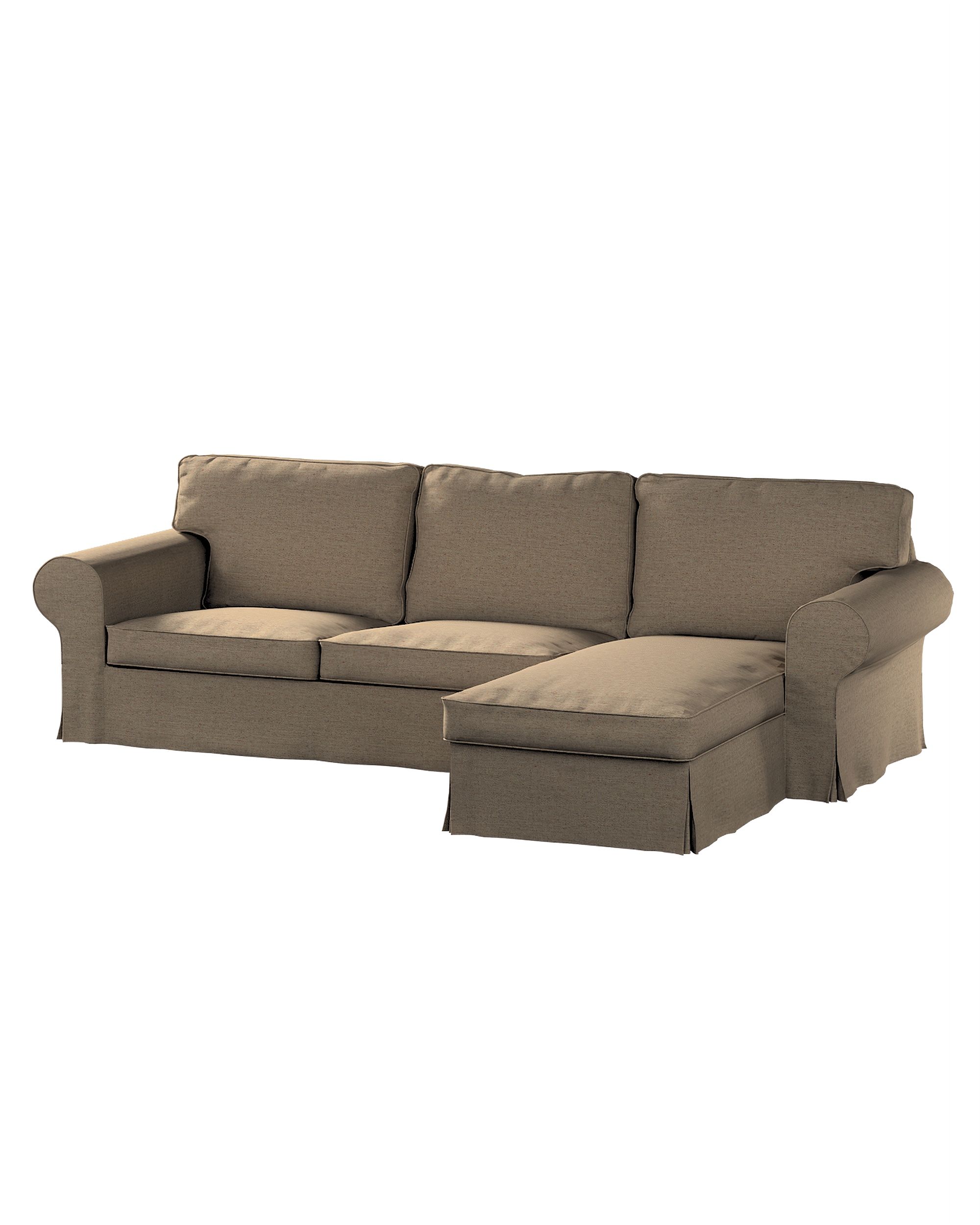 Bezug für Ektorp 2-Sitzer Sofa mit Recamiere Farbe beige Stoff strukturiert