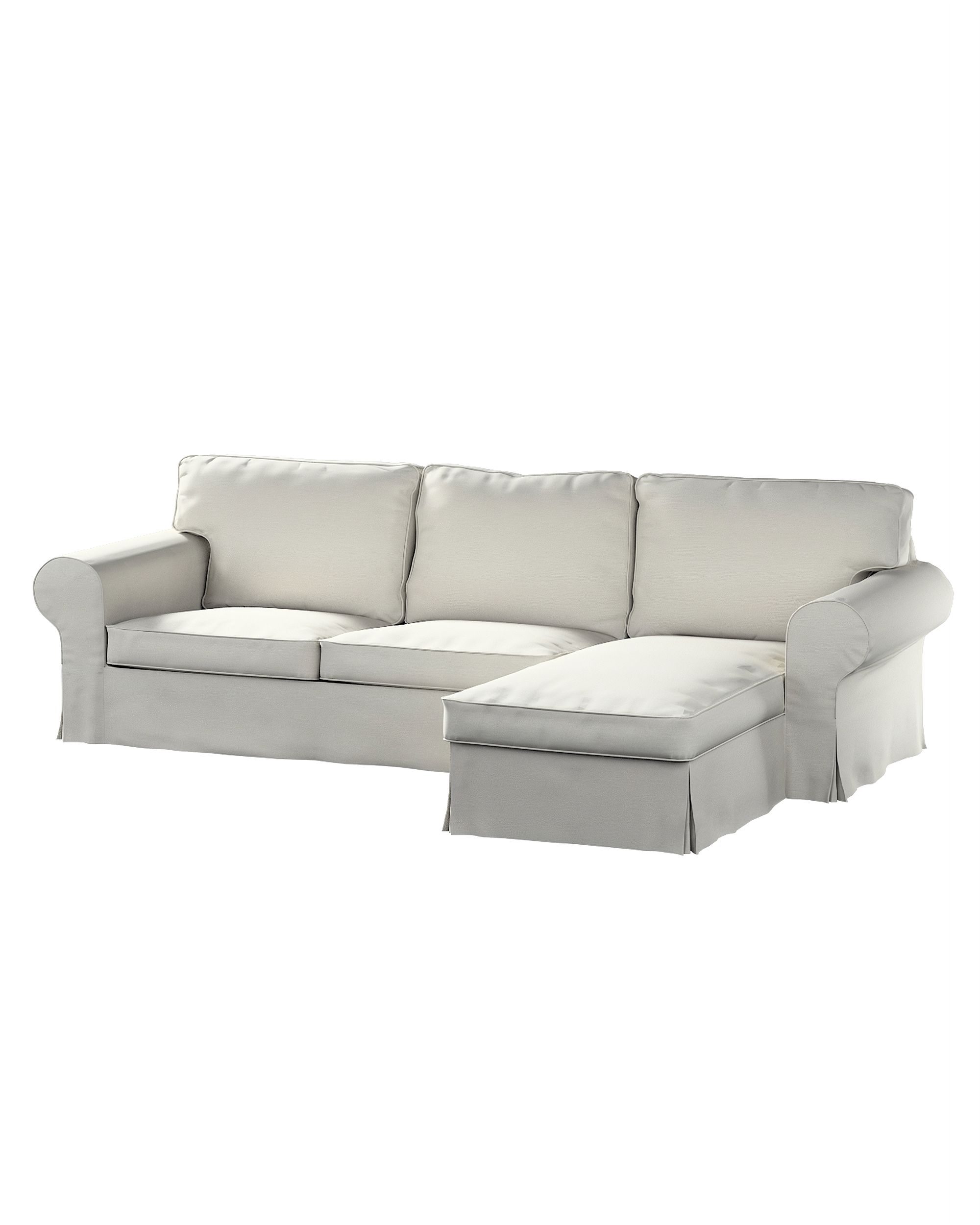 Bezug für Ektorp 2-Sitzer Sofa mit Recamiere Farbe grau Stoff glänzend, strukturiert, samt