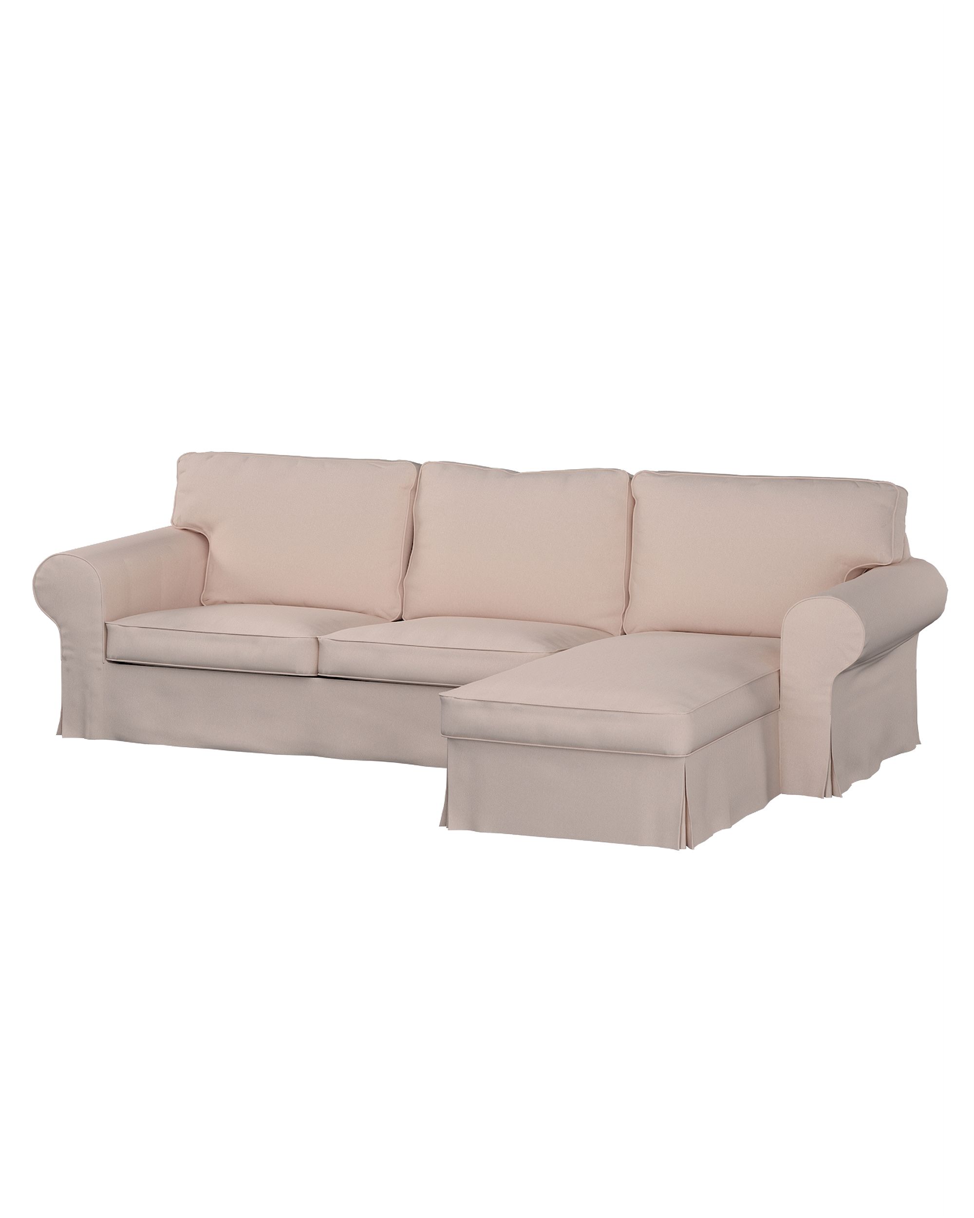 Bezug für Ektorp 2-Sitzer Sofa mit Recamiere Farbe rosa Stoff strukturiert