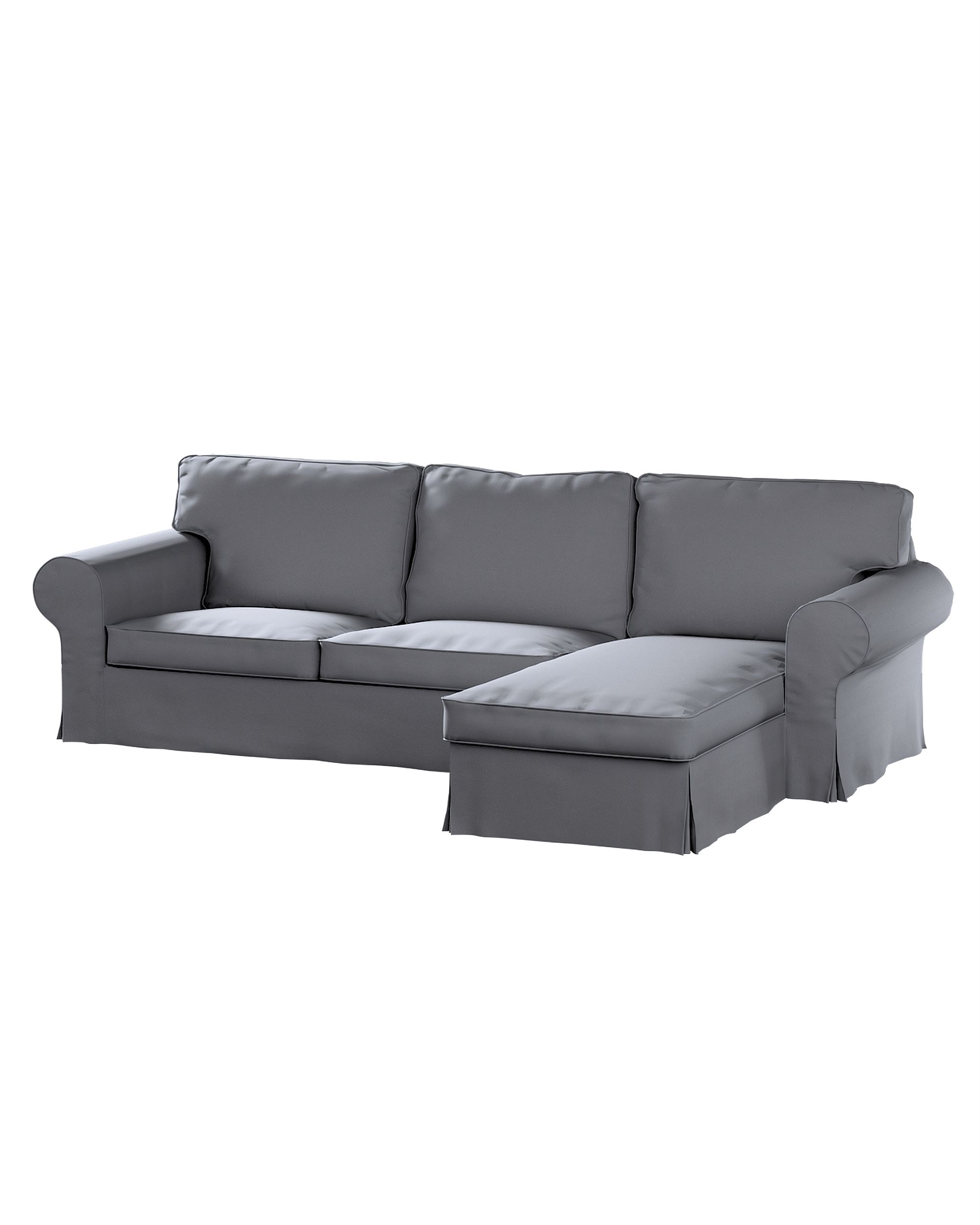Bezug für Ektorp 2-Sitzer Sofa mit Recamiere Farbe grau