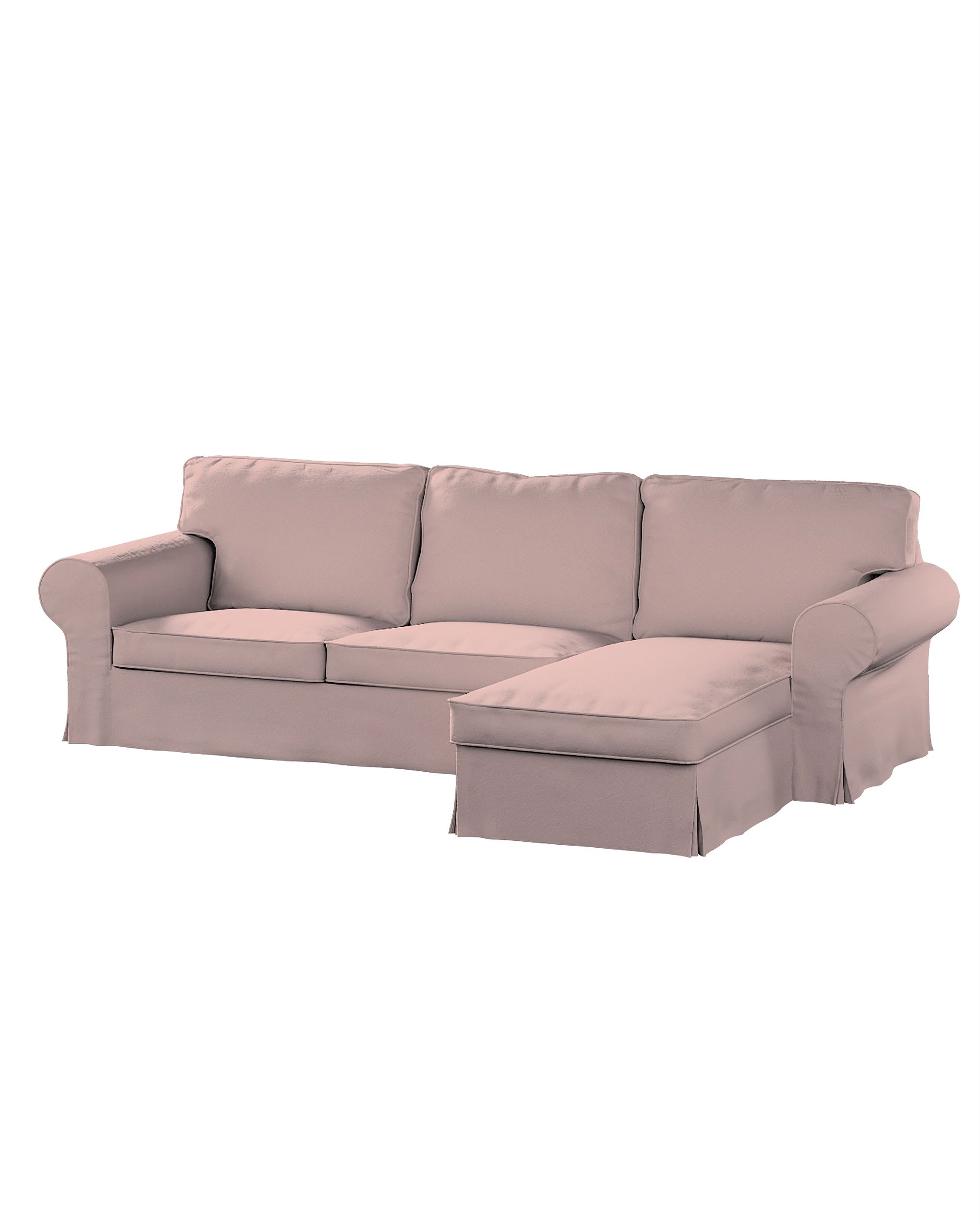 Bezug für Ektorp 2-Sitzer Sofa mit Recamiere Farbe rosa Stoff strukturiert