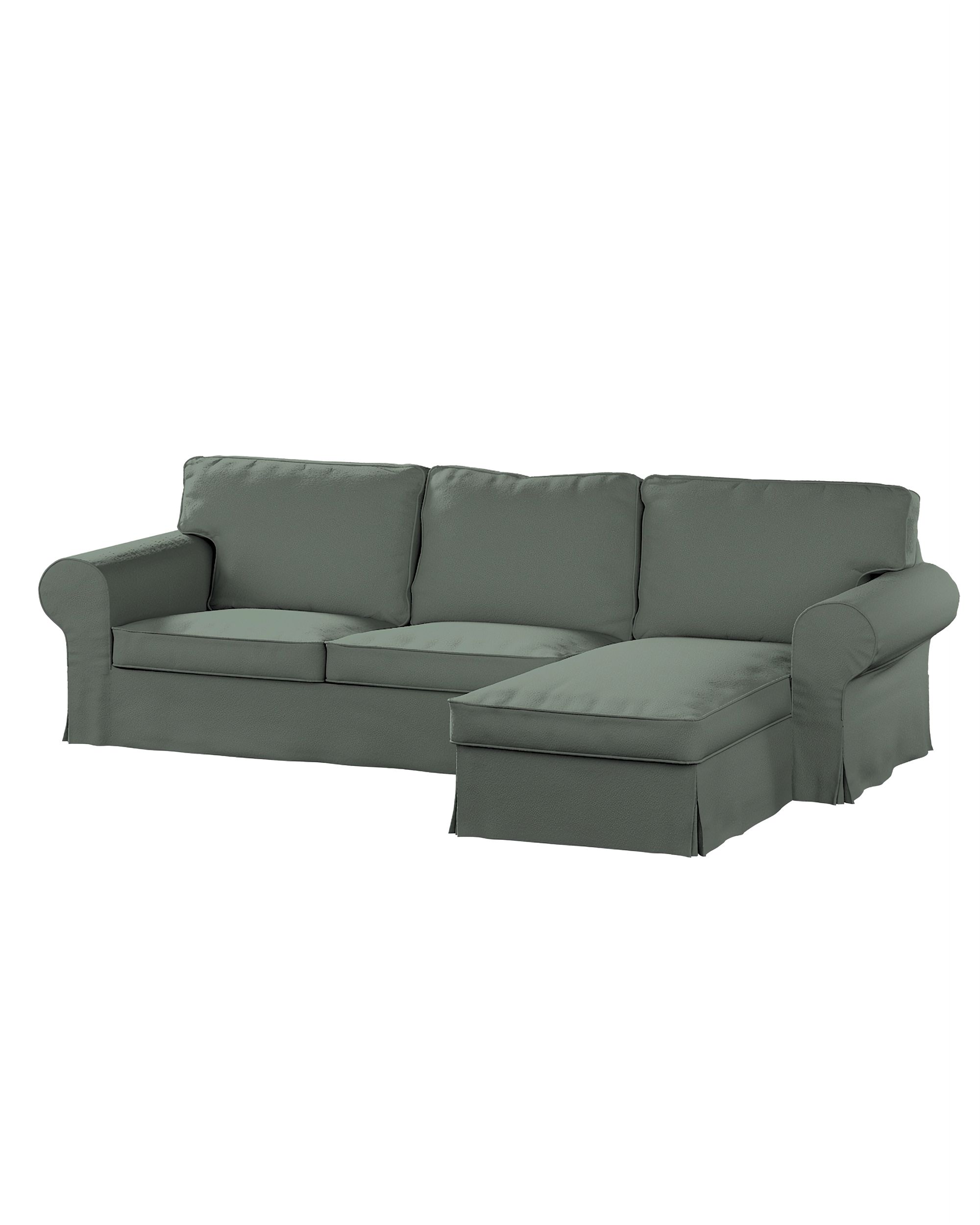 Bezug für Ektorp 2-Sitzer Sofa mit Recamiere Farbe grün Stoff strukturiert