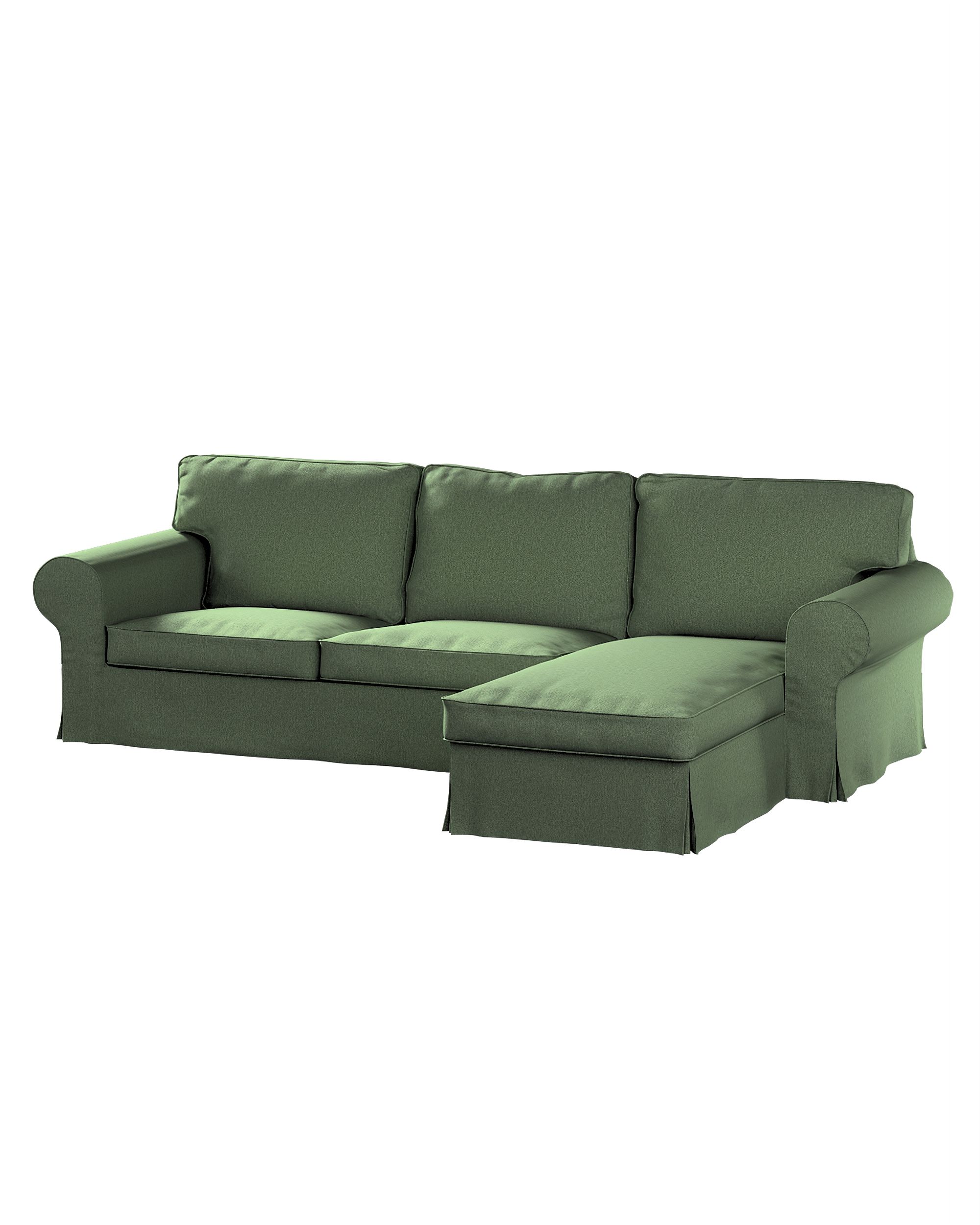 Bezug für Ektorp 2-Sitzer Sofa mit Recamiere Farbe grün Stoff strukturiert