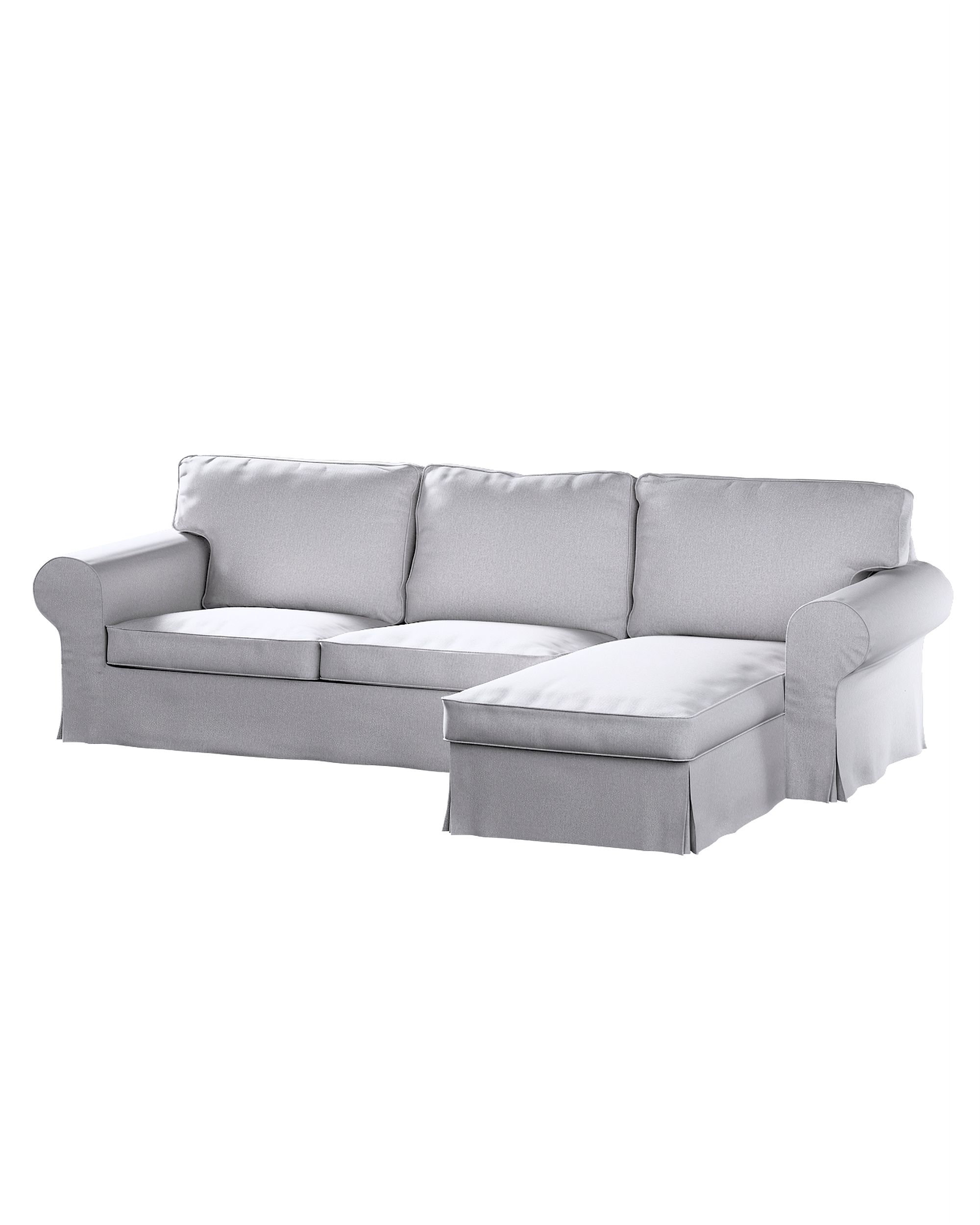 Bezug für Ektorp 2-Sitzer Sofa mit Recamiere Farbe grau Stoff strukturiert
