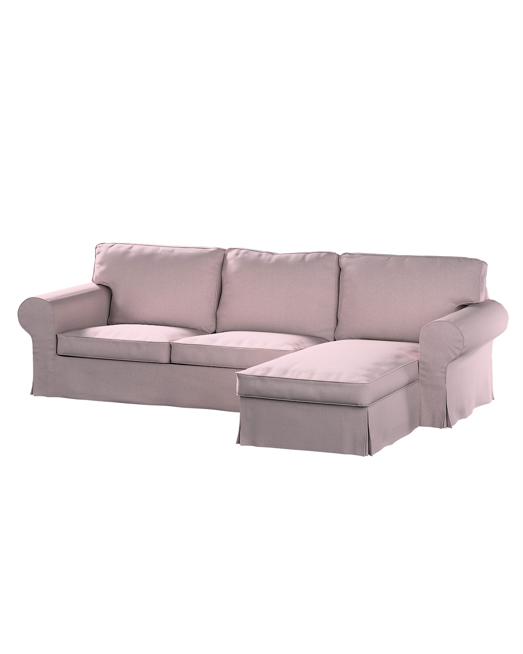 Bezug für Ektorp 2-Sitzer Sofa mit Recamiere Farbe rosa Stoff strukturiert