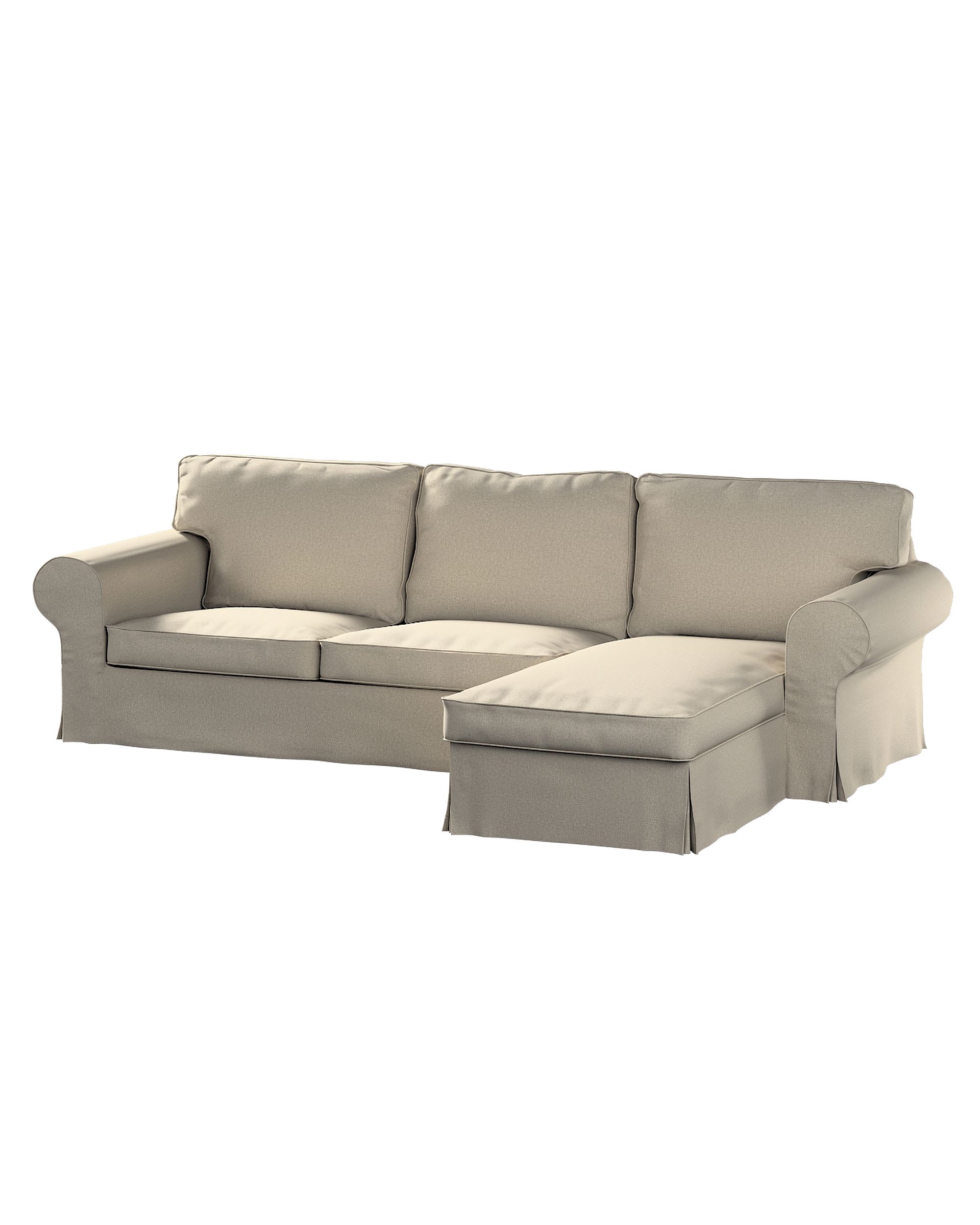 Bezug für Ektorp 2-Sitzer Sofa mit Recamiere Farbe beige Stoff strukturiert