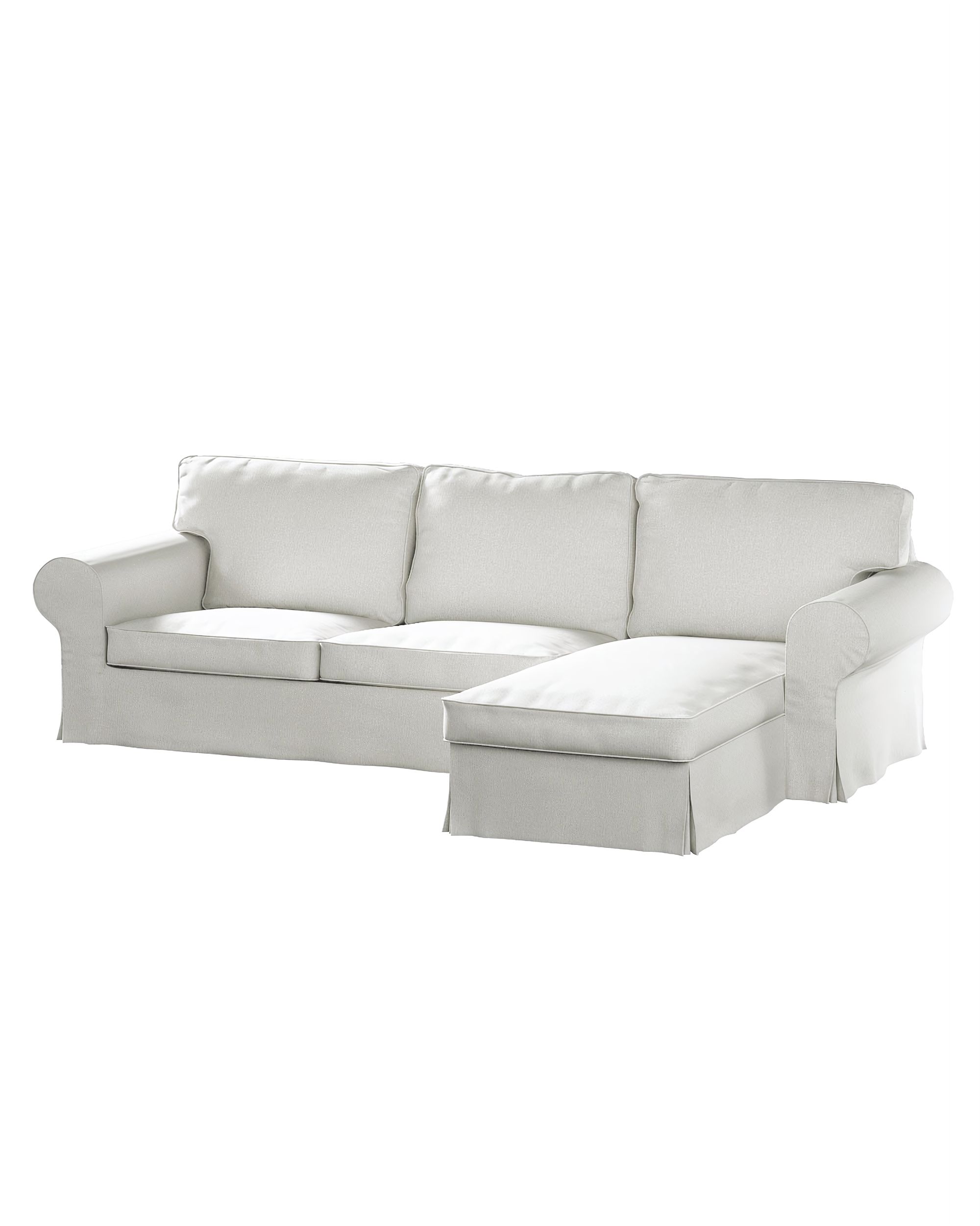 Bezug für Ektorp 2-Sitzer Sofa mit Recamiere Farbe creme Stoff strukturiert