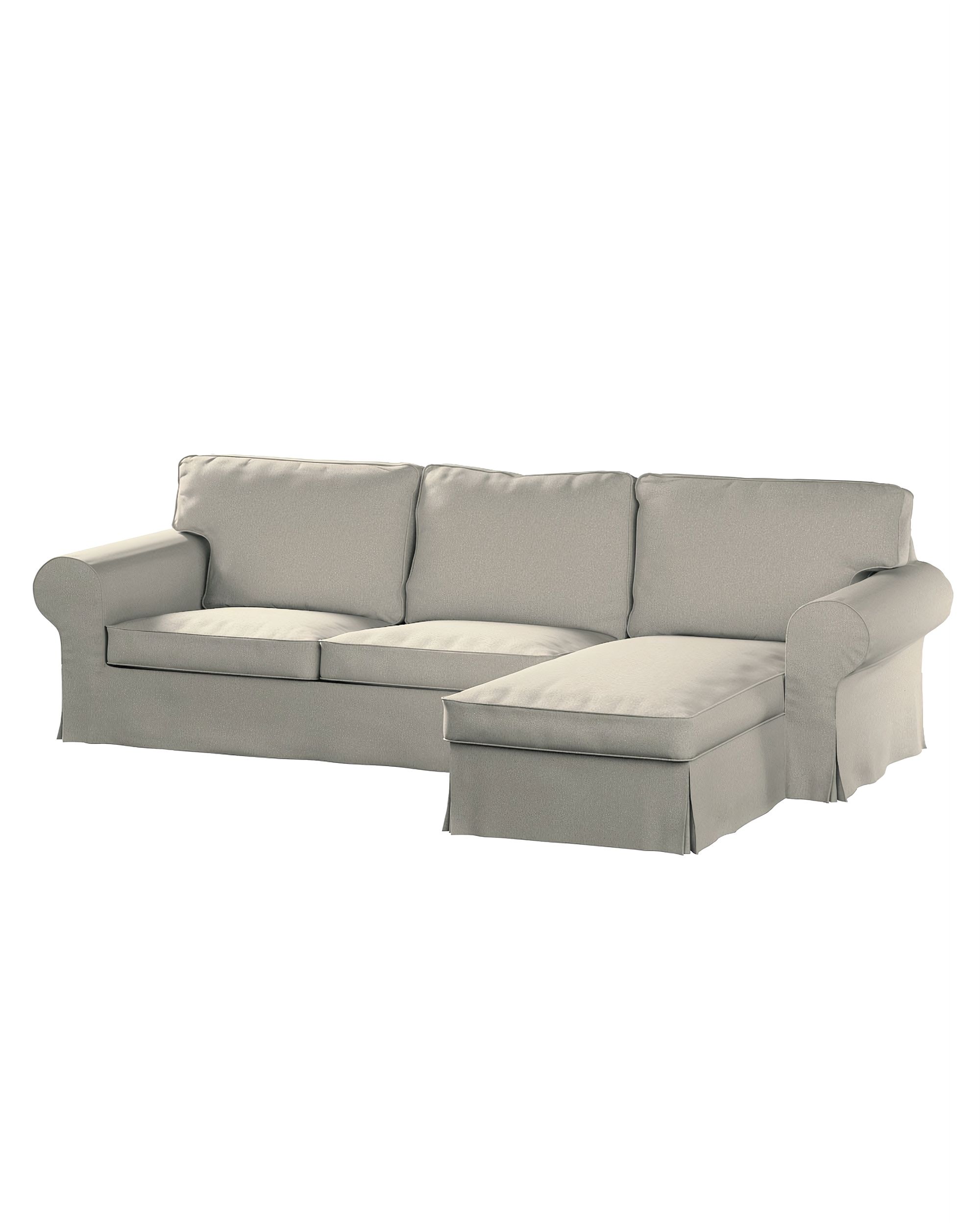Bezug für Ektorp 2-Sitzer Sofa mit Recamiere Farbe beige Stoff strukturiert