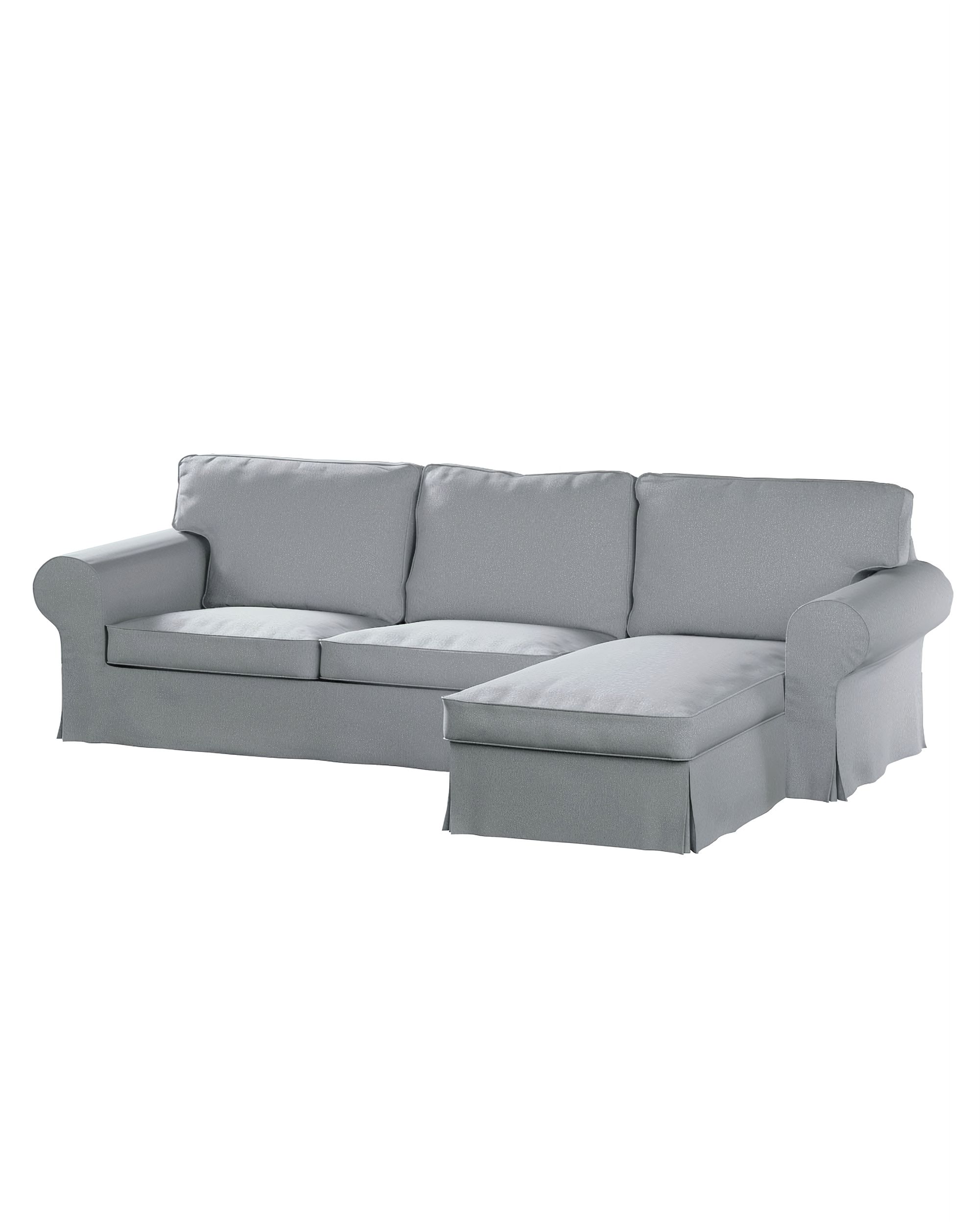 Bezug für Ektorp 2-Sitzer Sofa mit Recamiere Farbe grau Stoff strukturiert