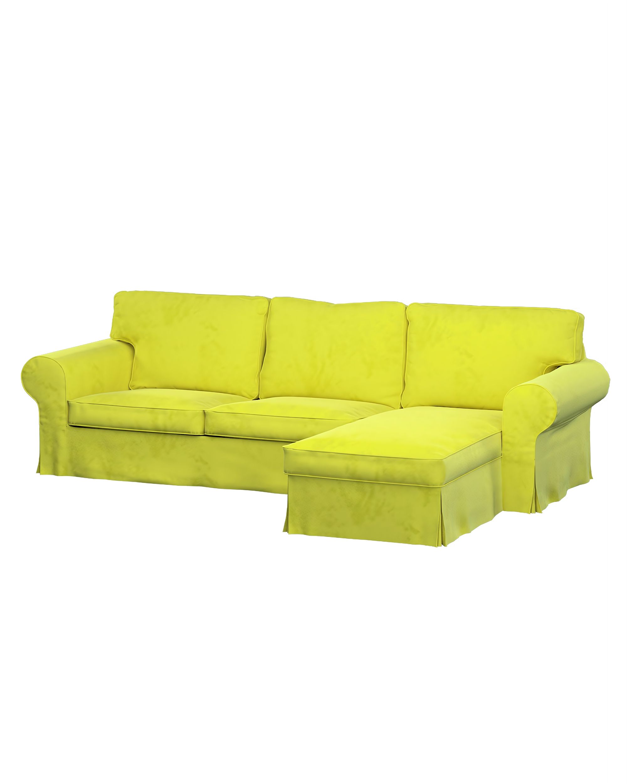 Bezug für Ektorp 2-Sitzer Sofa mit Recamiere Farbe grün Stoff glänzend, samt