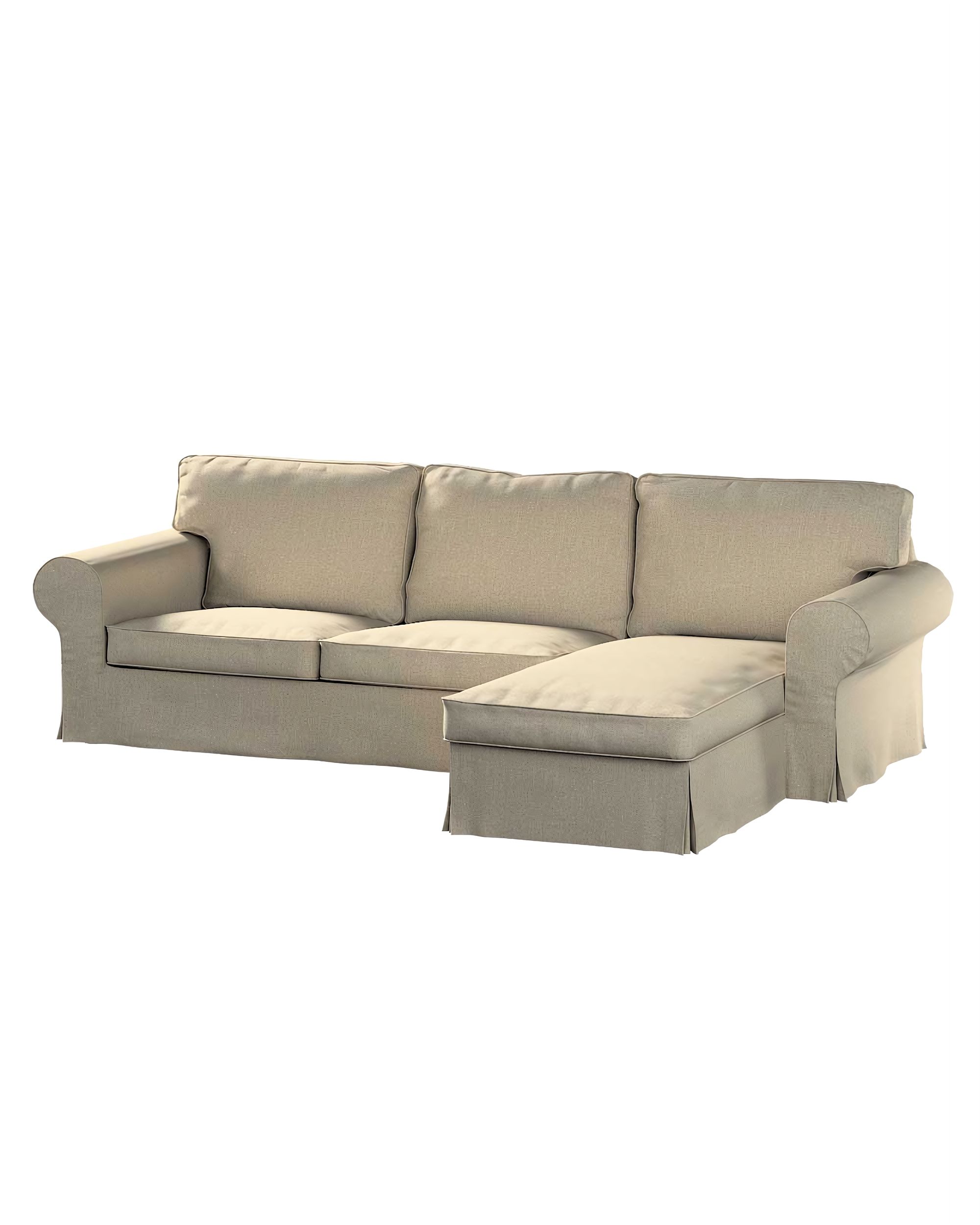 Bezug für Ektorp 2-Sitzer Sofa mit Recamiere Farbe beige Stoff strukturiert