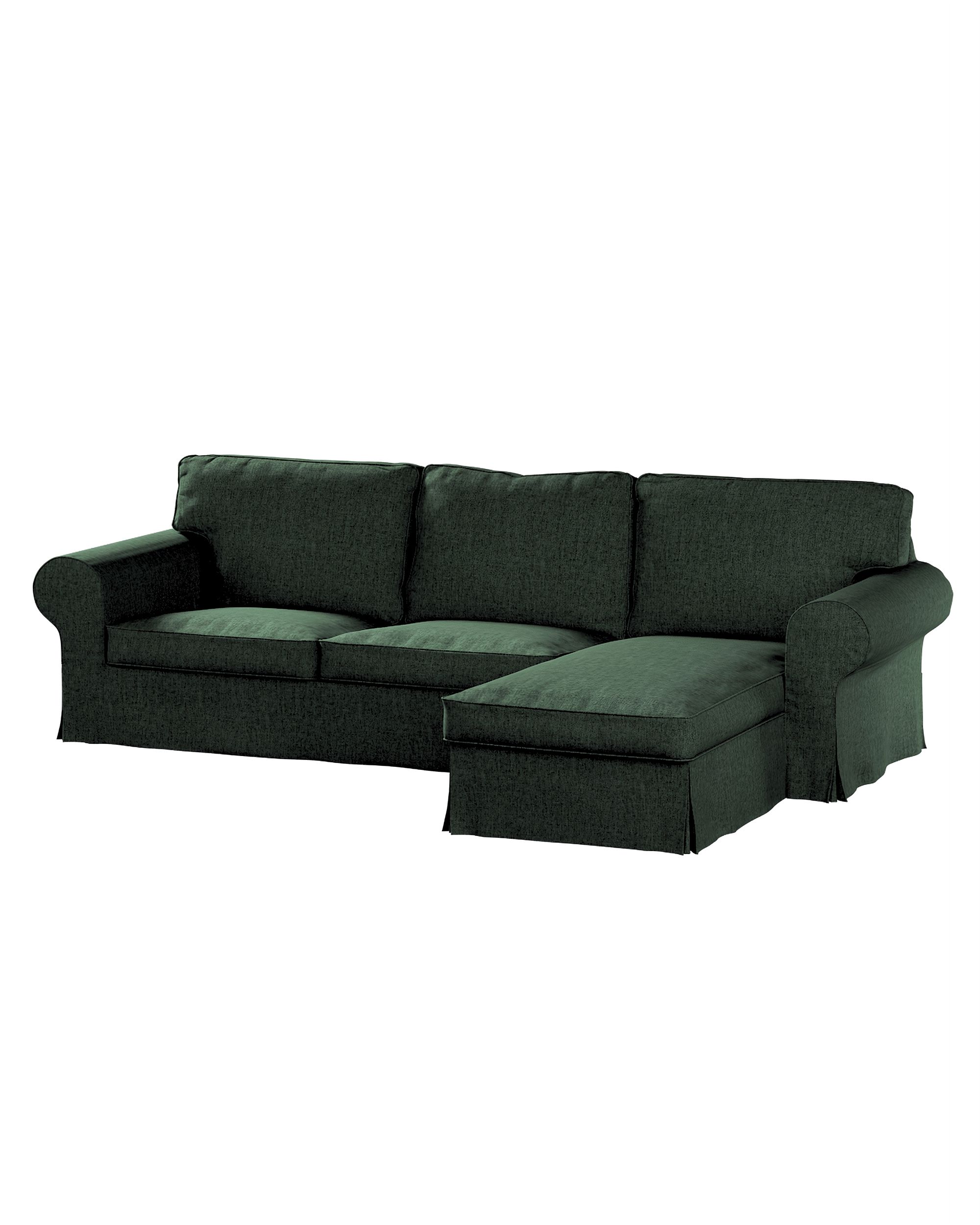Bezug für Ektorp 2-Sitzer Sofa mit Recamiere Farbe grün Stoff strukturiert