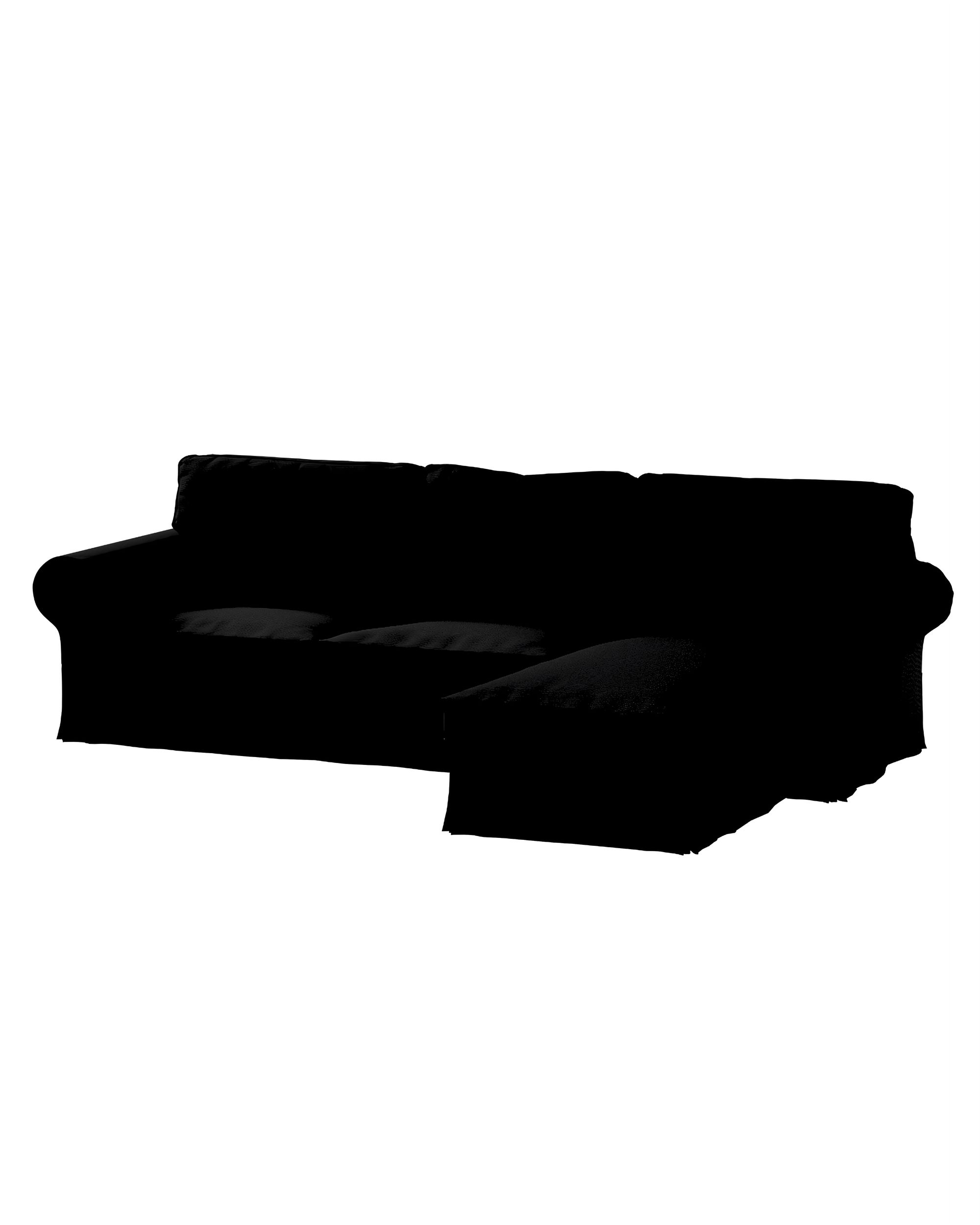 Bezug für Ektorp 2-Sitzer Sofa mit Recamiere Farbe schwarz Stoff strukturiert