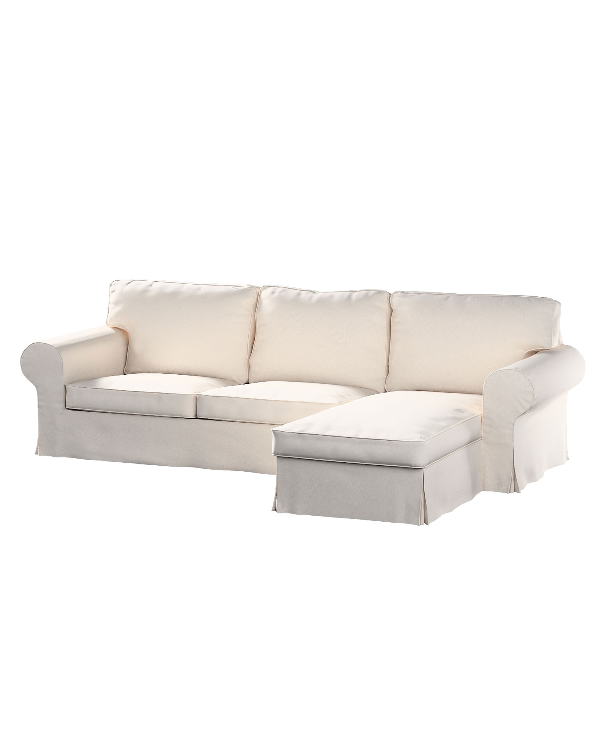 Bezug für Ektorp 2-Sitzer Sofa mit Recamiere Farbe beige Stoff strukturiert