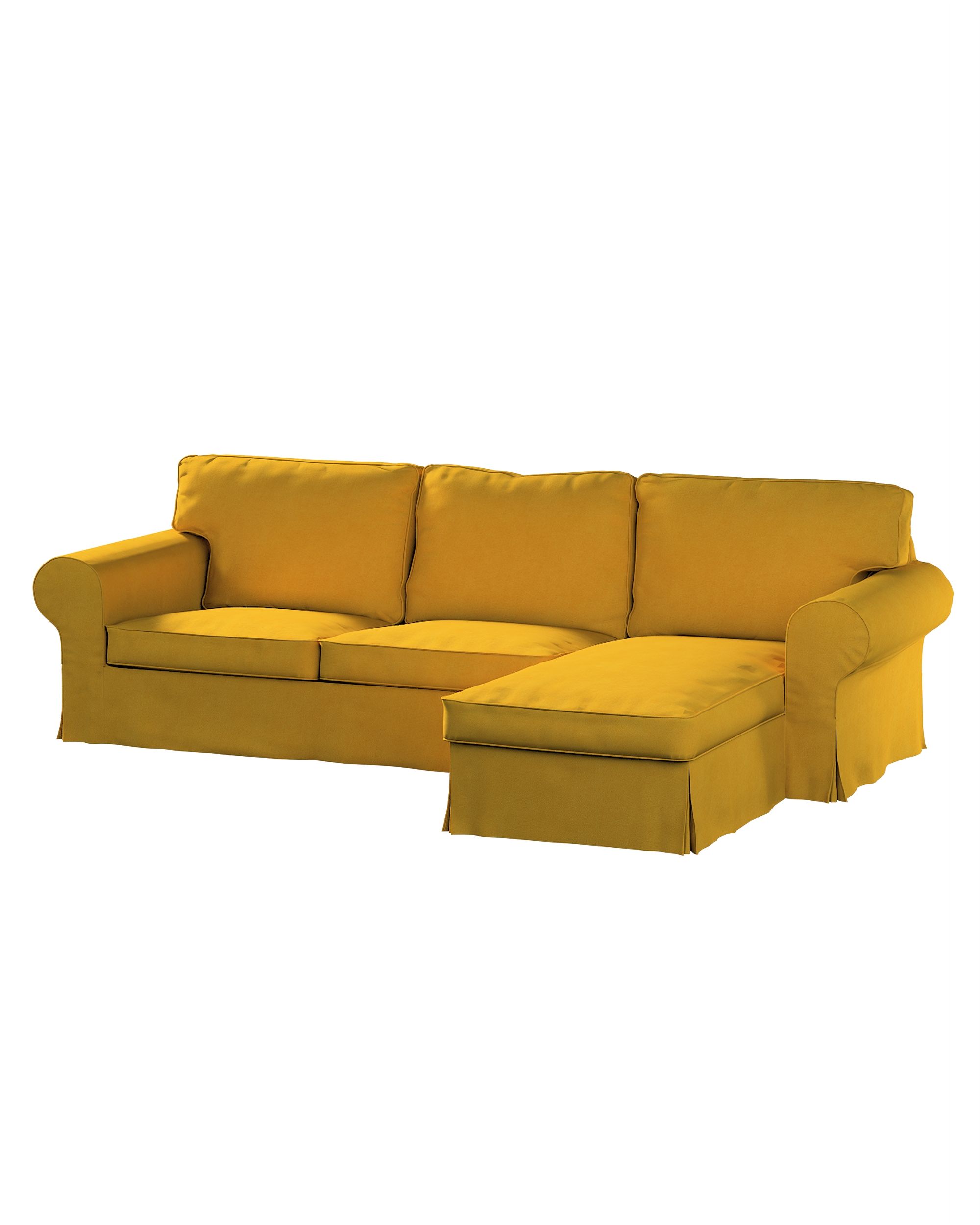 Bezug für Ektorp 2-Sitzer Sofa mit Recamiere Farbe gelb Stoff strukturiert
