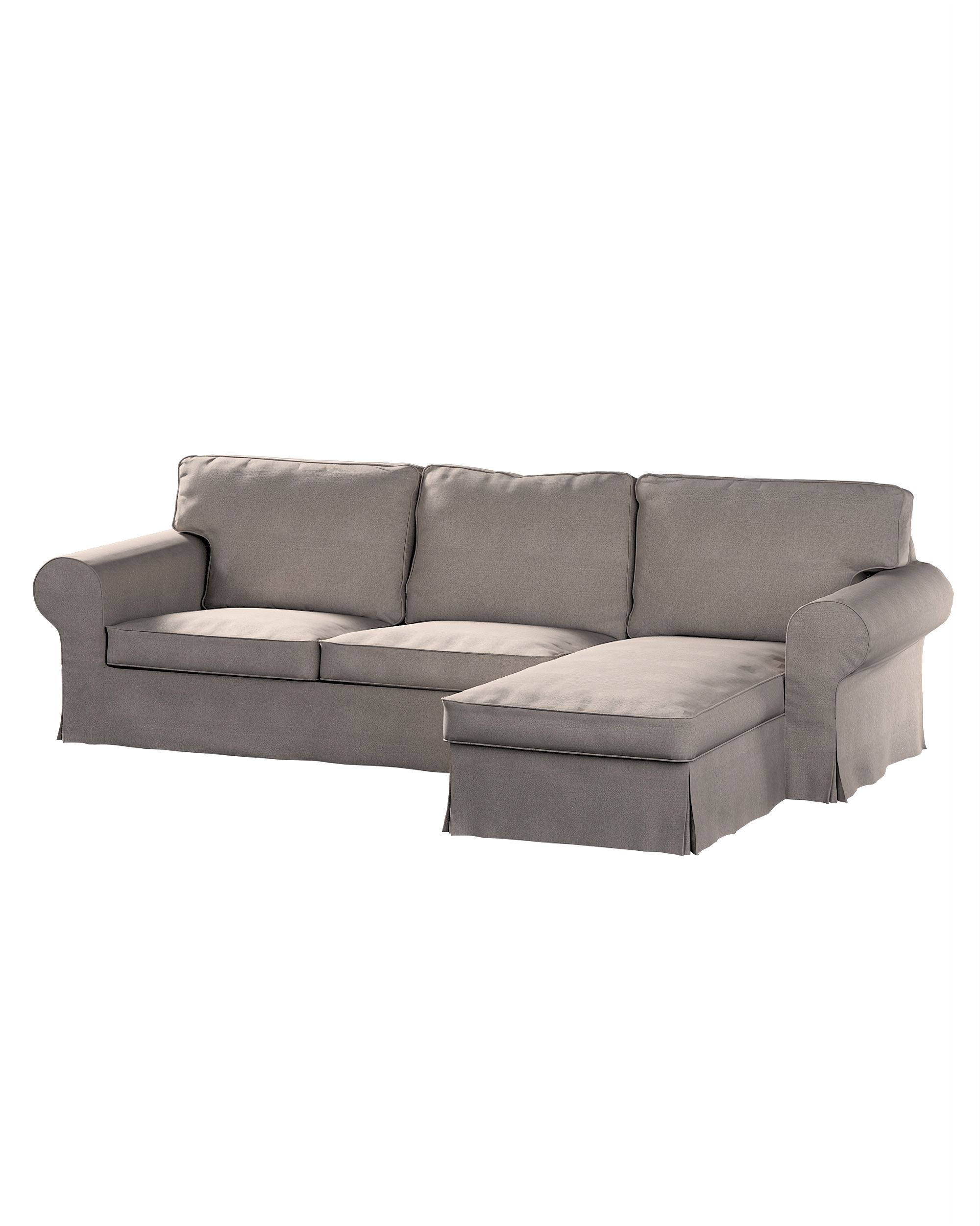 Bezug für Ektorp 2-Sitzer Sofa mit Recamiere Farbe beige Stoff strukturiert