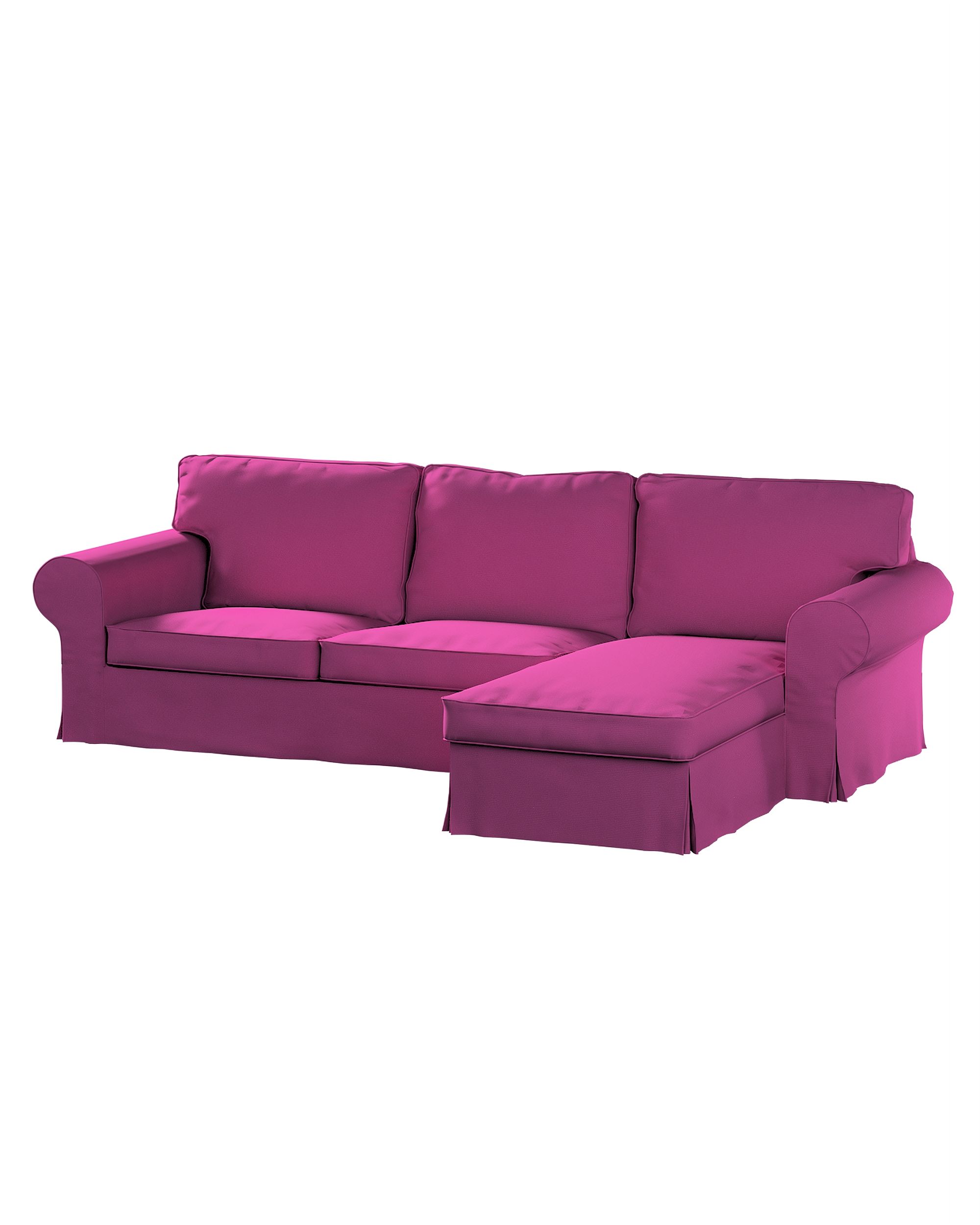 Bezug für Ektorp 2-Sitzer Sofa mit Recamiere Farbe rosa Stoff strukturiert
