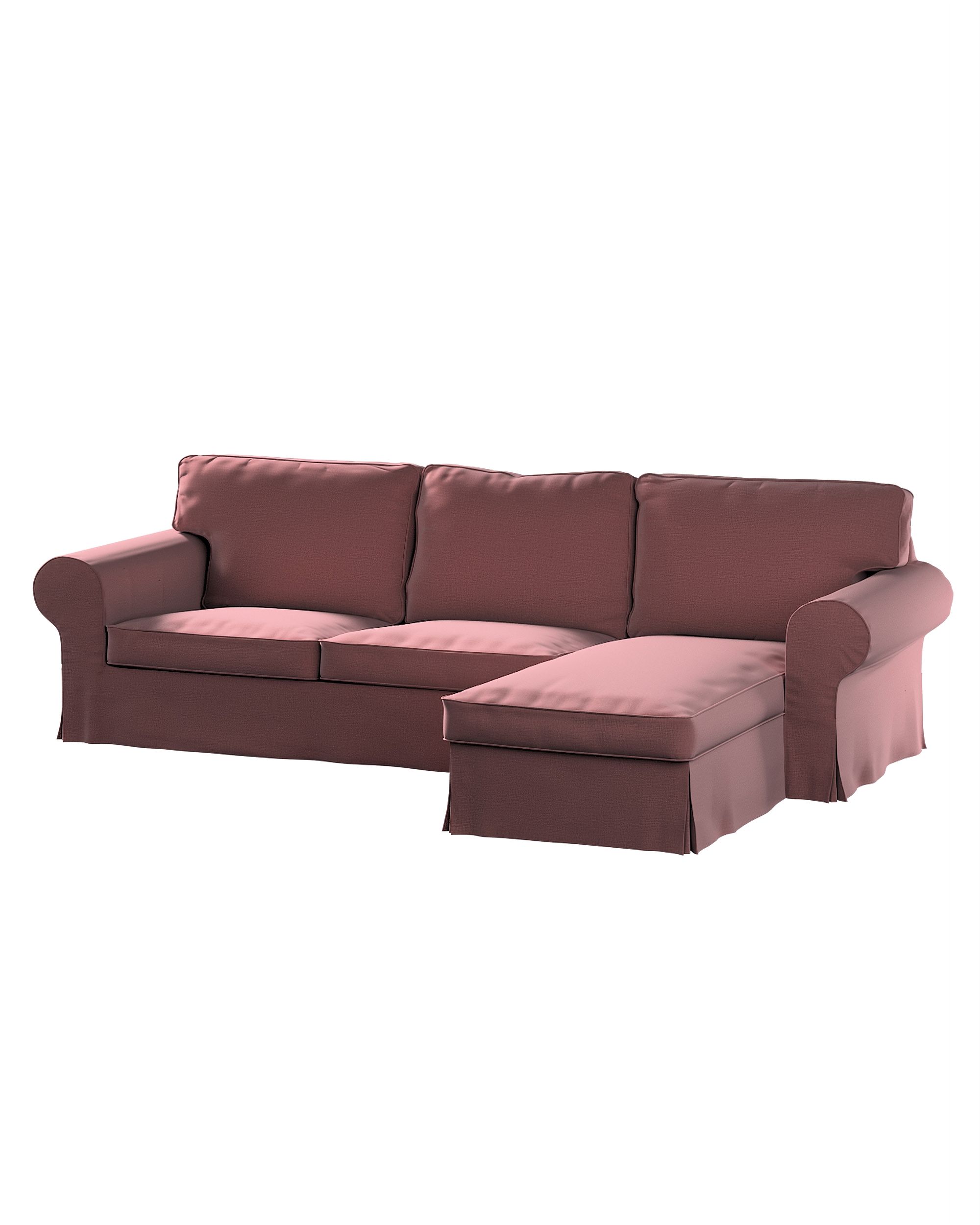 Bezug für Ektorp 2-Sitzer Sofa mit Recamiere Farbe violett Stoff samt
