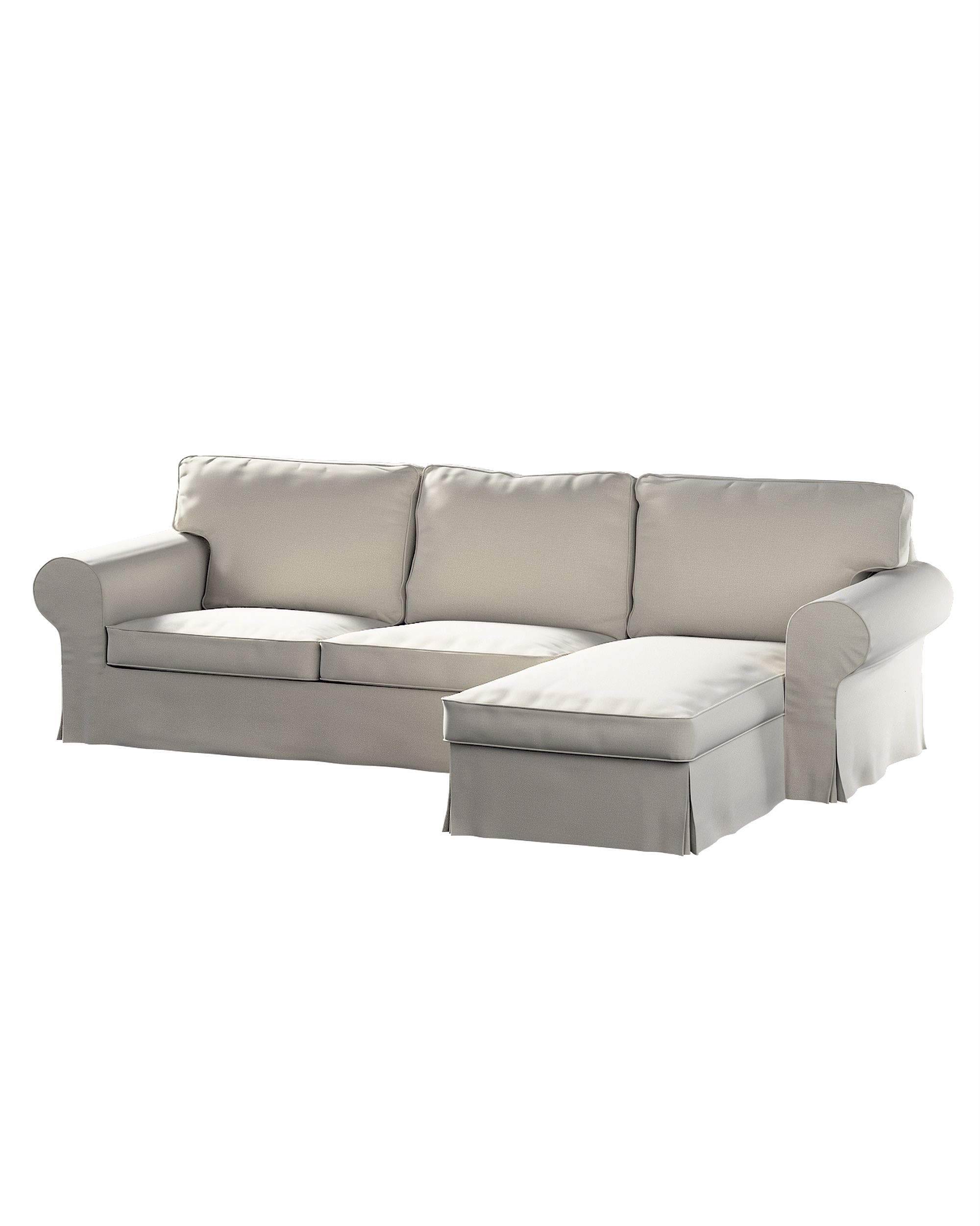 Bezug für Ektorp 2-Sitzer Sofa mit Recamiere Farbe grau Stoff samt