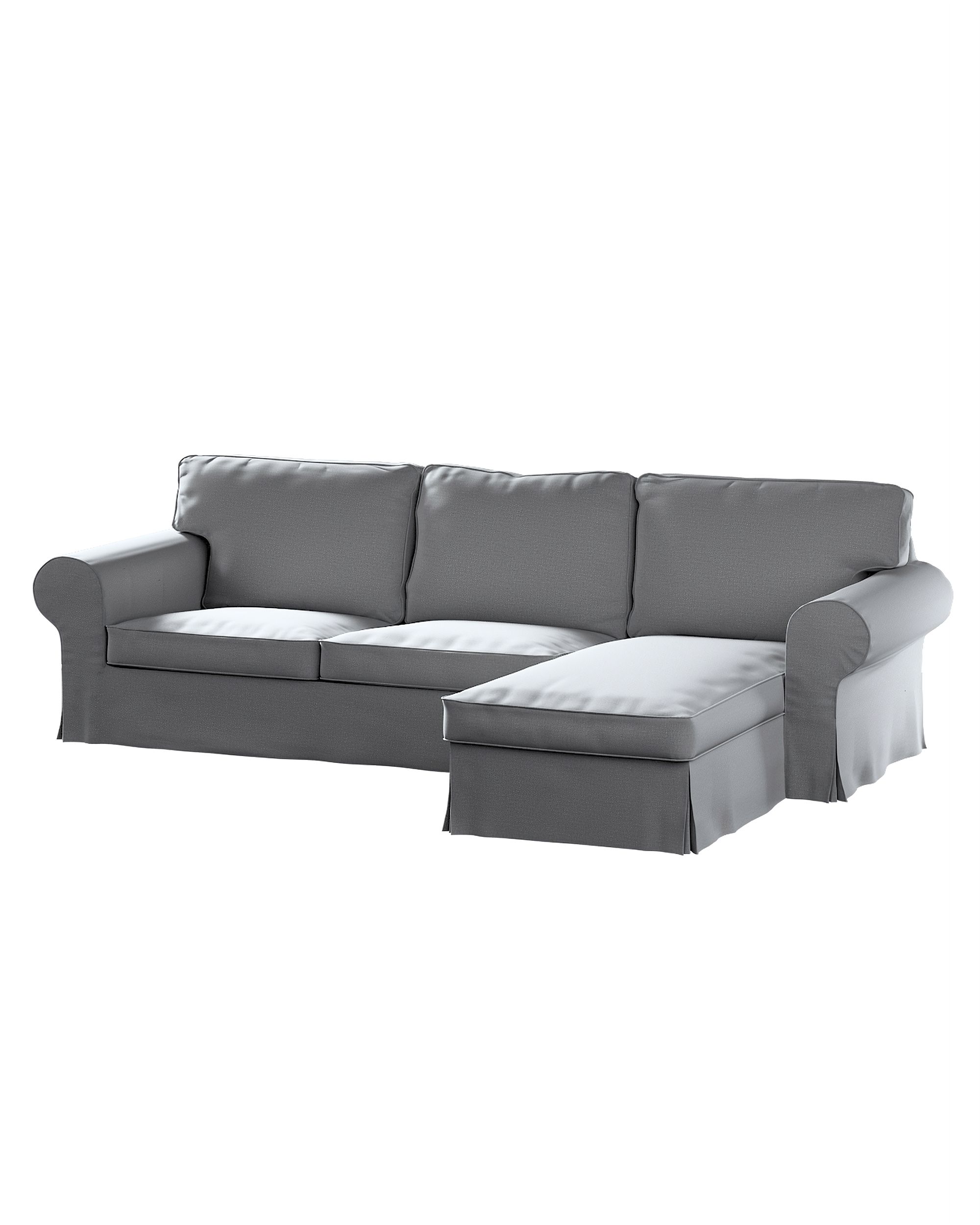 Bezug für Ektorp 2-Sitzer Sofa mit Recamiere Farbe grau Stoff samt