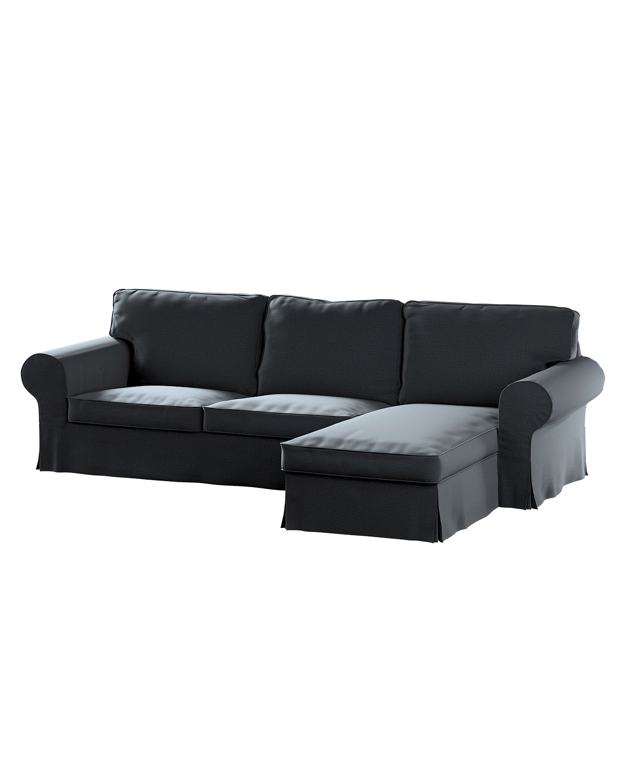 Bezug für Ektorp 2-Sitzer Sofa mit Recamiere Farbe grau Stoff samt