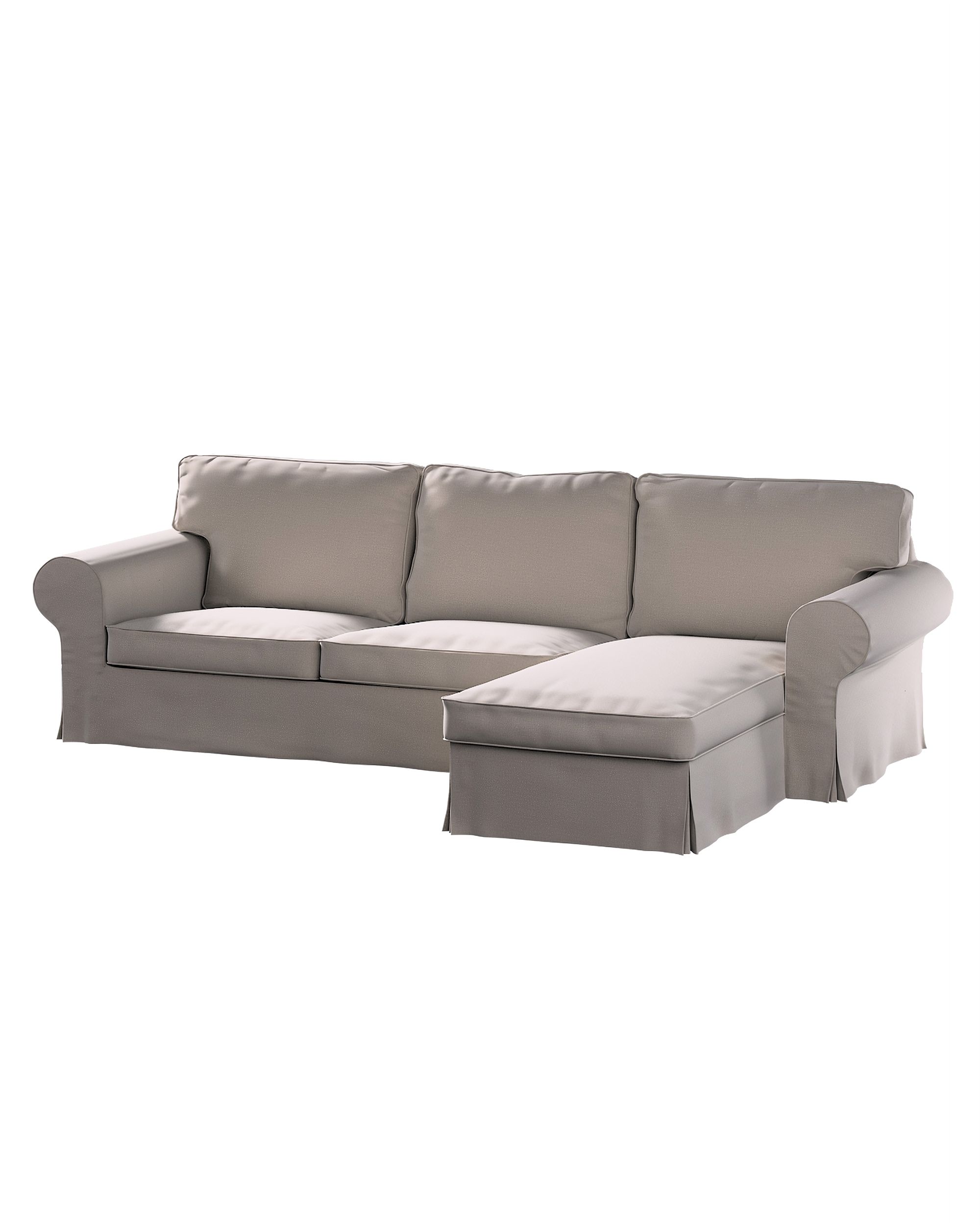 Bezug für Ektorp 2-Sitzer Sofa mit Recamiere Farbe beige Stoff samt