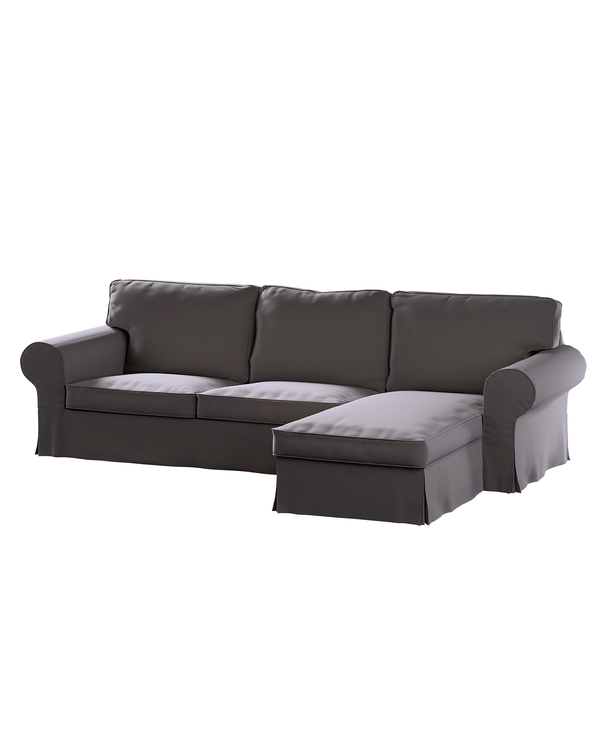 Bezug für Ektorp 2-Sitzer Sofa mit Recamiere Farbe braun Stoff samt