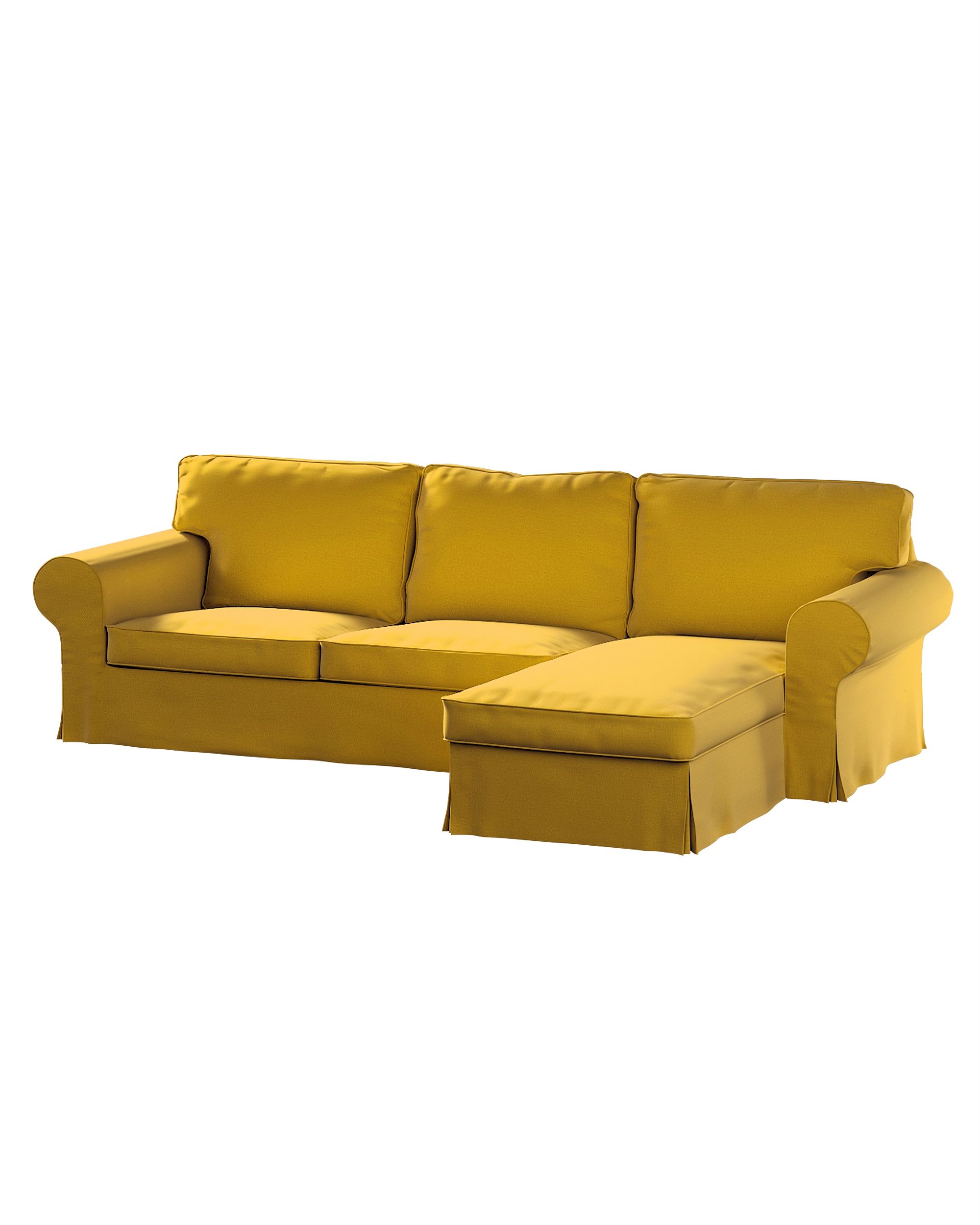 Bezug für Ektorp 2-Sitzer Sofa mit Recamiere Farbe gelb Stoff samt