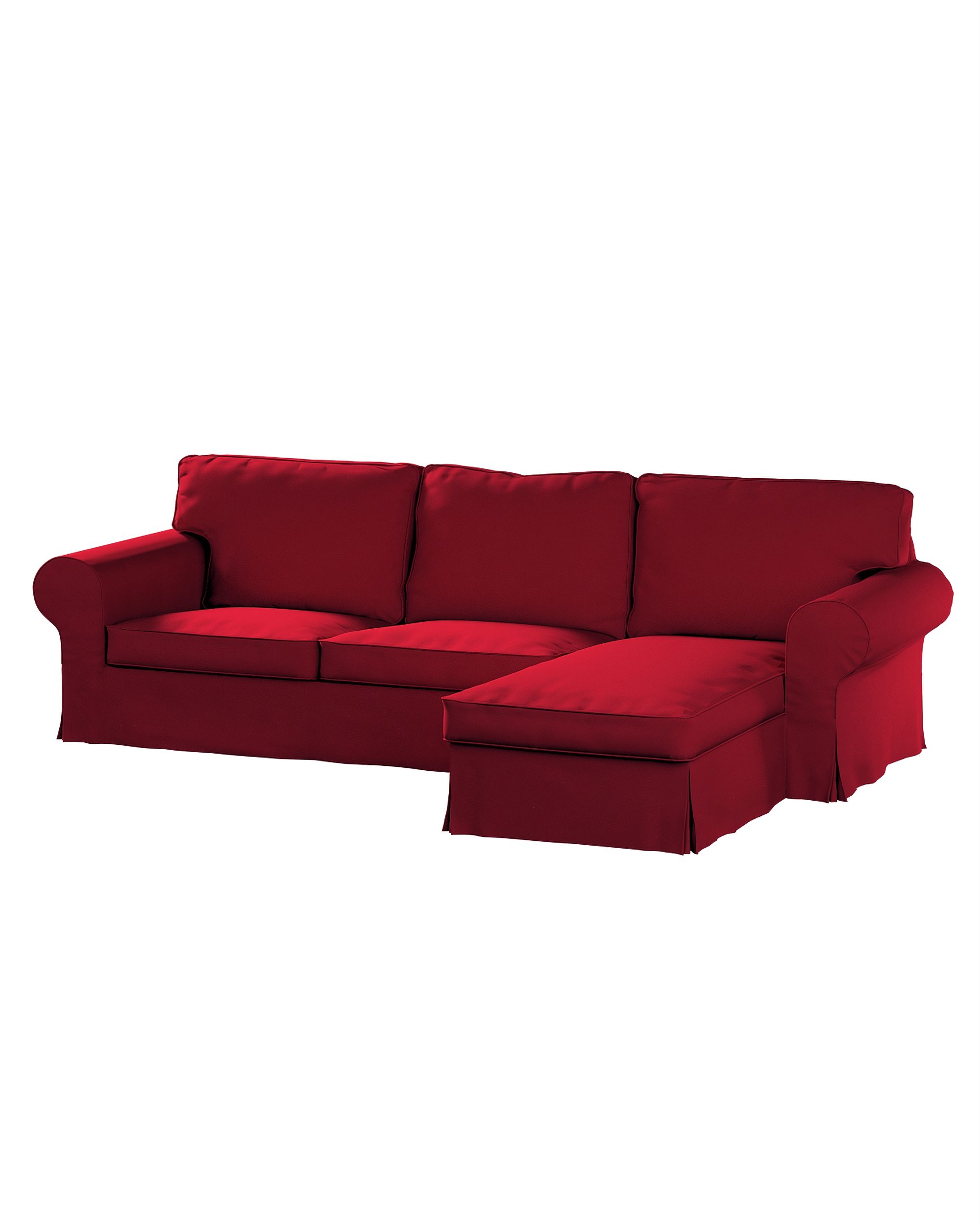 Bezug für Ektorp 2-Sitzer Sofa mit Recamiere Farbe rot Stoff strukturiert