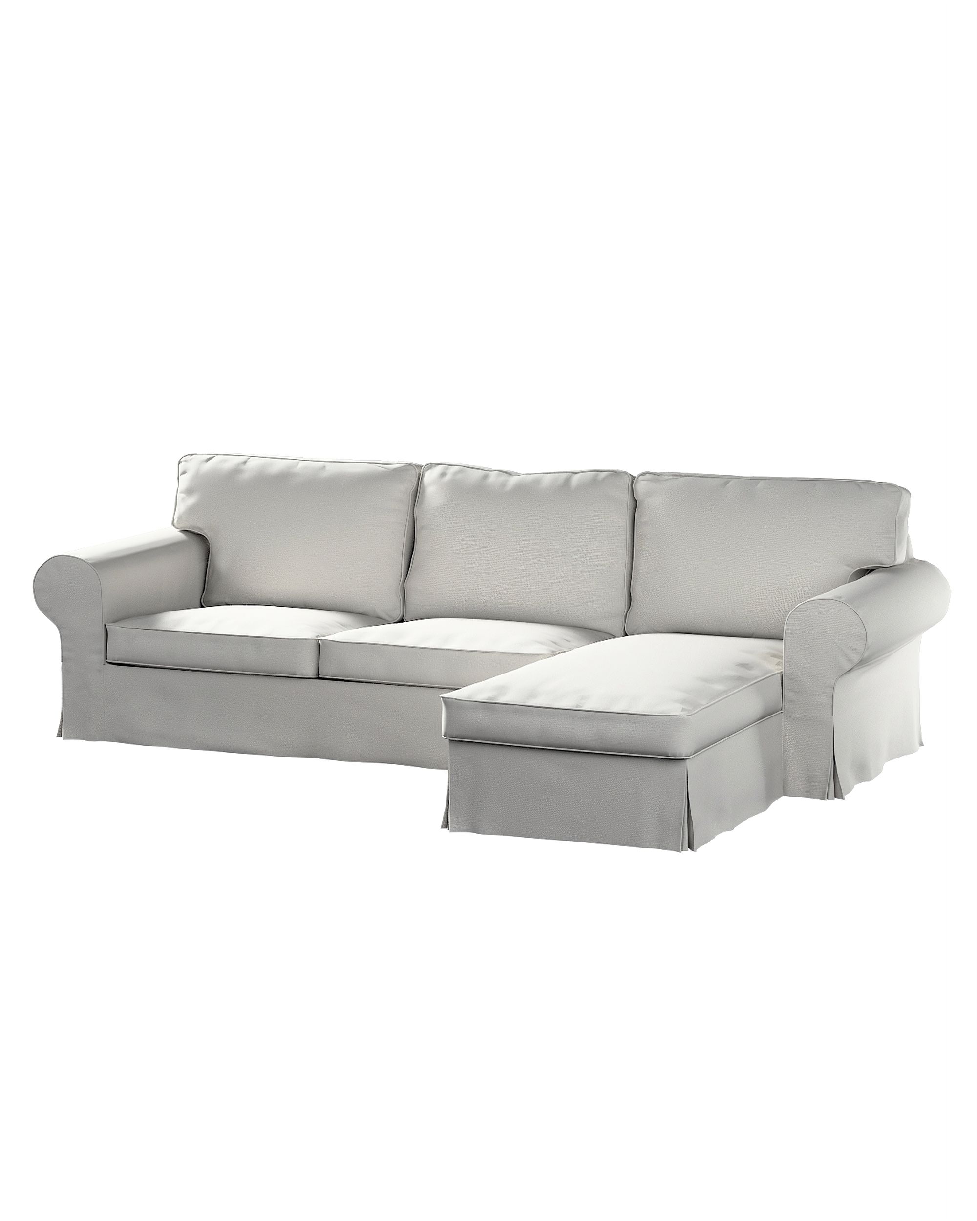 Bezug für Ektorp 2-Sitzer Sofa mit Recamiere Farbe grau Stoff strukturiert