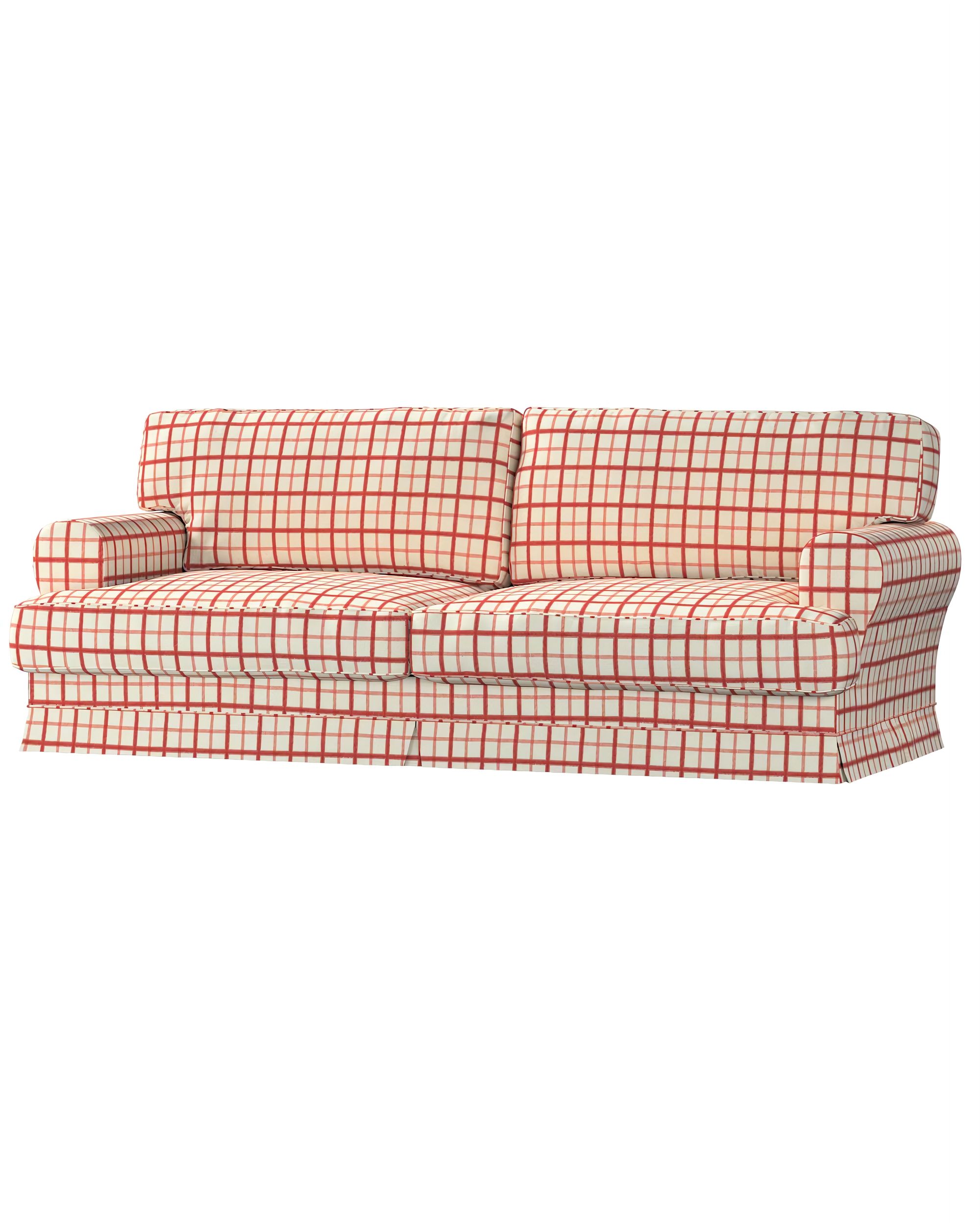 Bezug für Ekeskog Schlafsofa Farbe rot Stoff gemustert