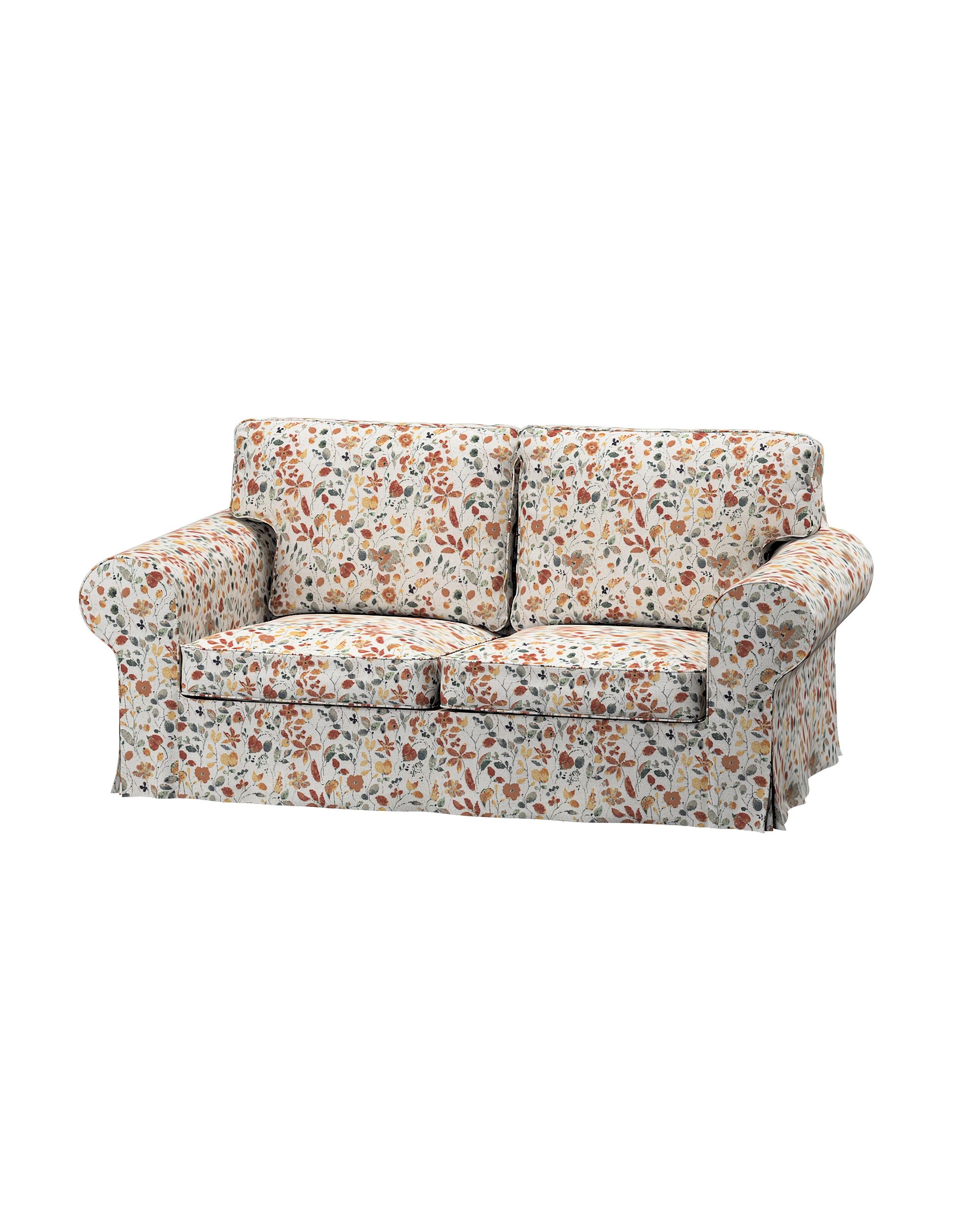 Bezug für Ektorp 2-Sitzer Schlafsofa NEUES Modell Farbe orange Stoff strukturiert, gemustert
