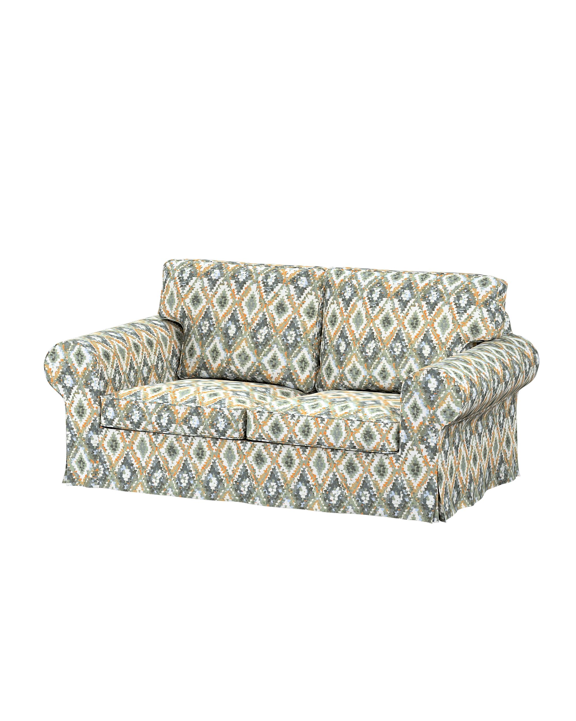 Bezug für Ektorp 2-Sitzer Schlafsofa NEUES Modell Farbe blau Stoff strukturiert, gemustert
