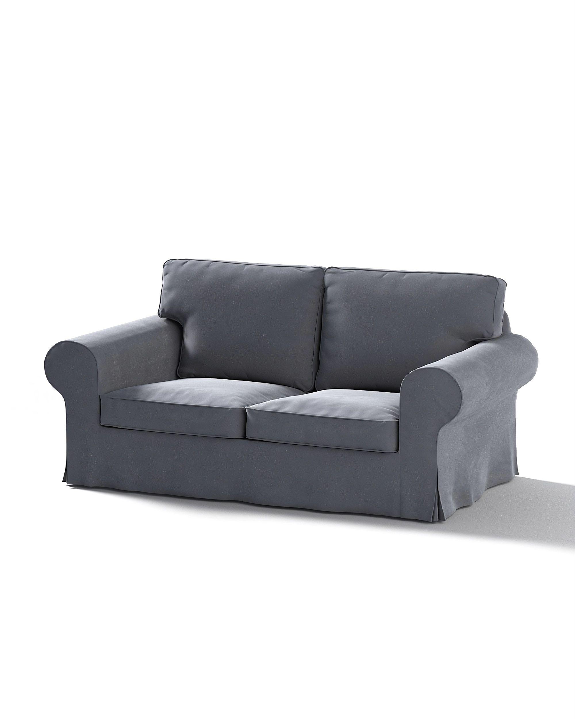 Bezug für Ektorp 2-Sitzer Schlafsofa NEUES Modell Farbe grau Stoff glänzend, samt