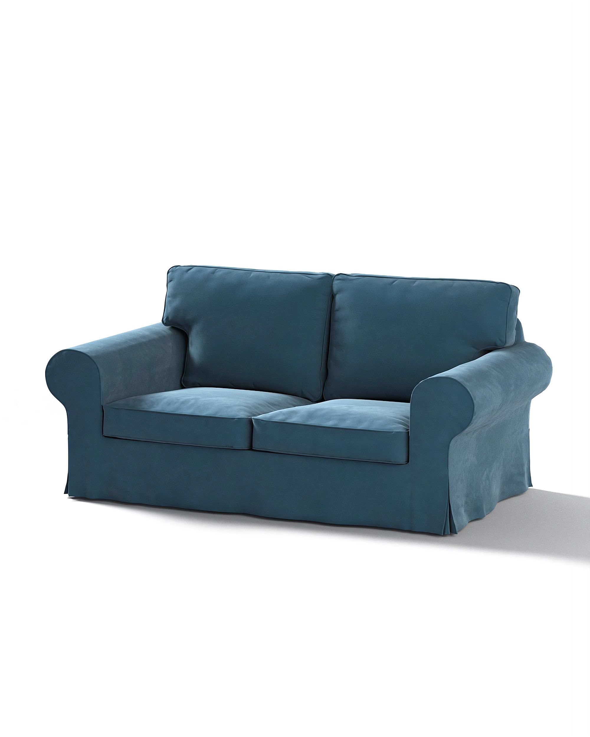 Bezug für Ektorp 2-Sitzer Schlafsofa NEUES Modell Farbe blau Stoff glänzend, samt