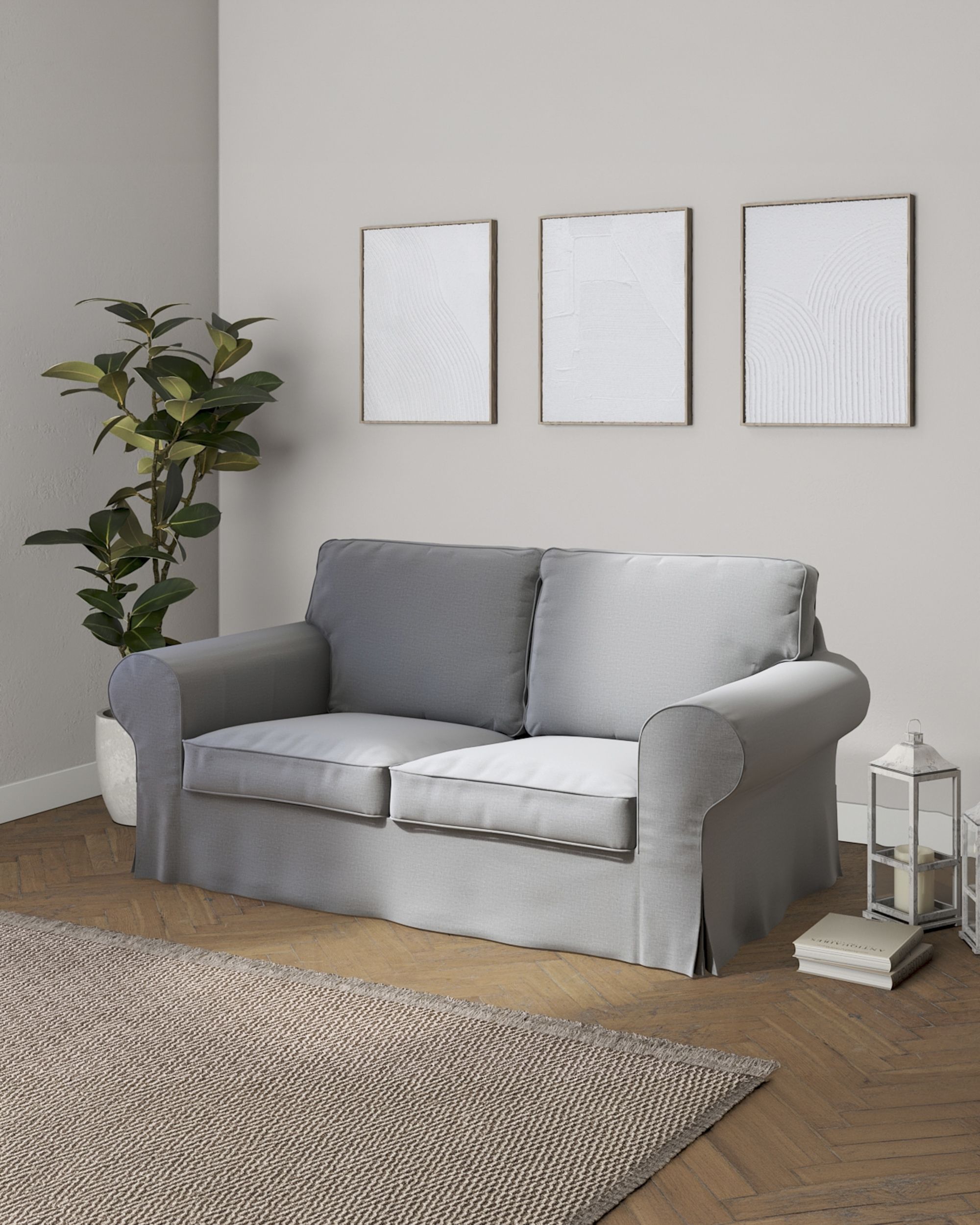 Bezug für Ektorp 2-Sitzer Schlafsofa NEUES Modell Farbe grau Stoff samt