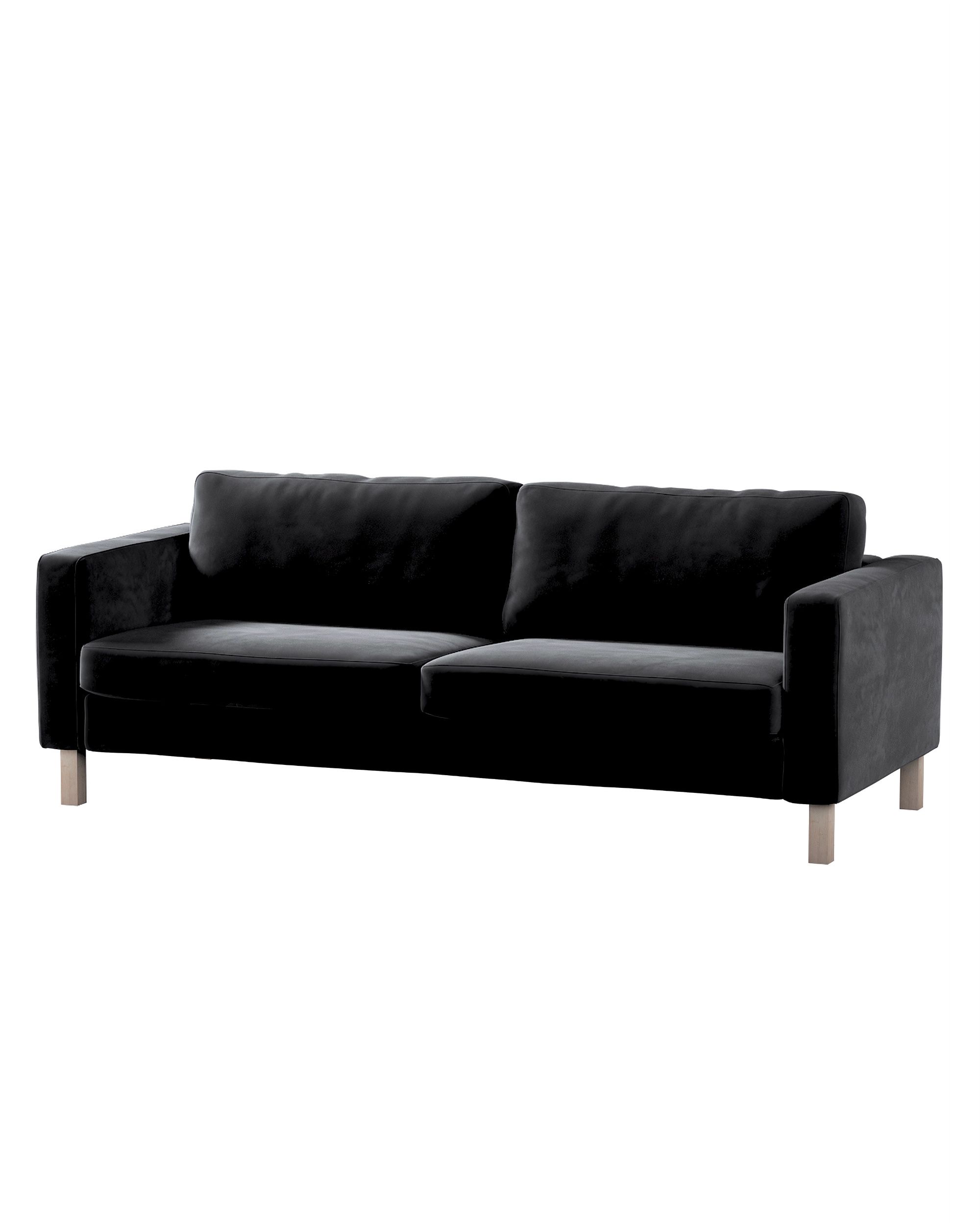 Bezug für Karlstad Schlafsofa Farbe schwarz Stoff glänzend, samt