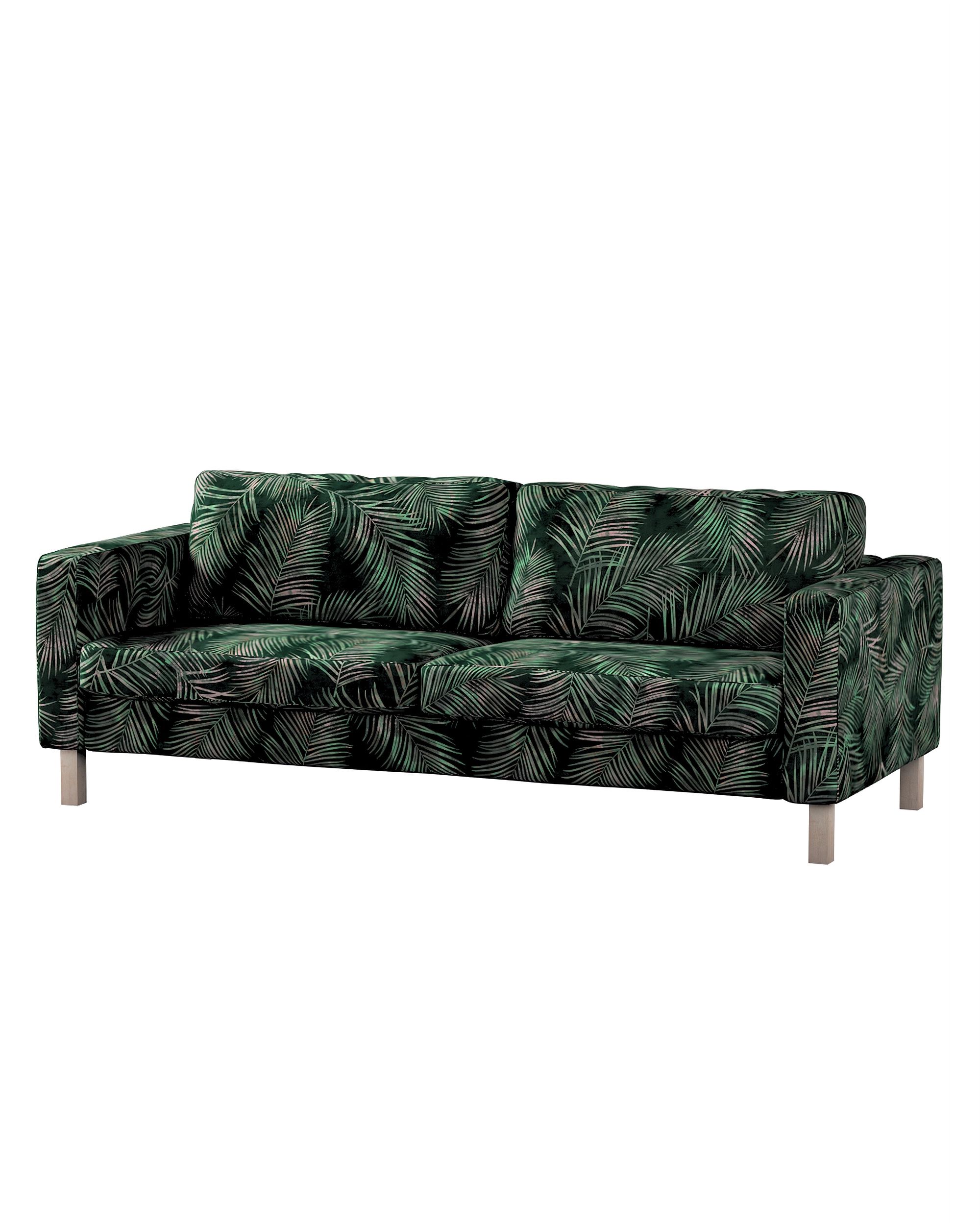 Bezug für Karlstad Schlafsofa Farbe grün Stoff samt, gemustert