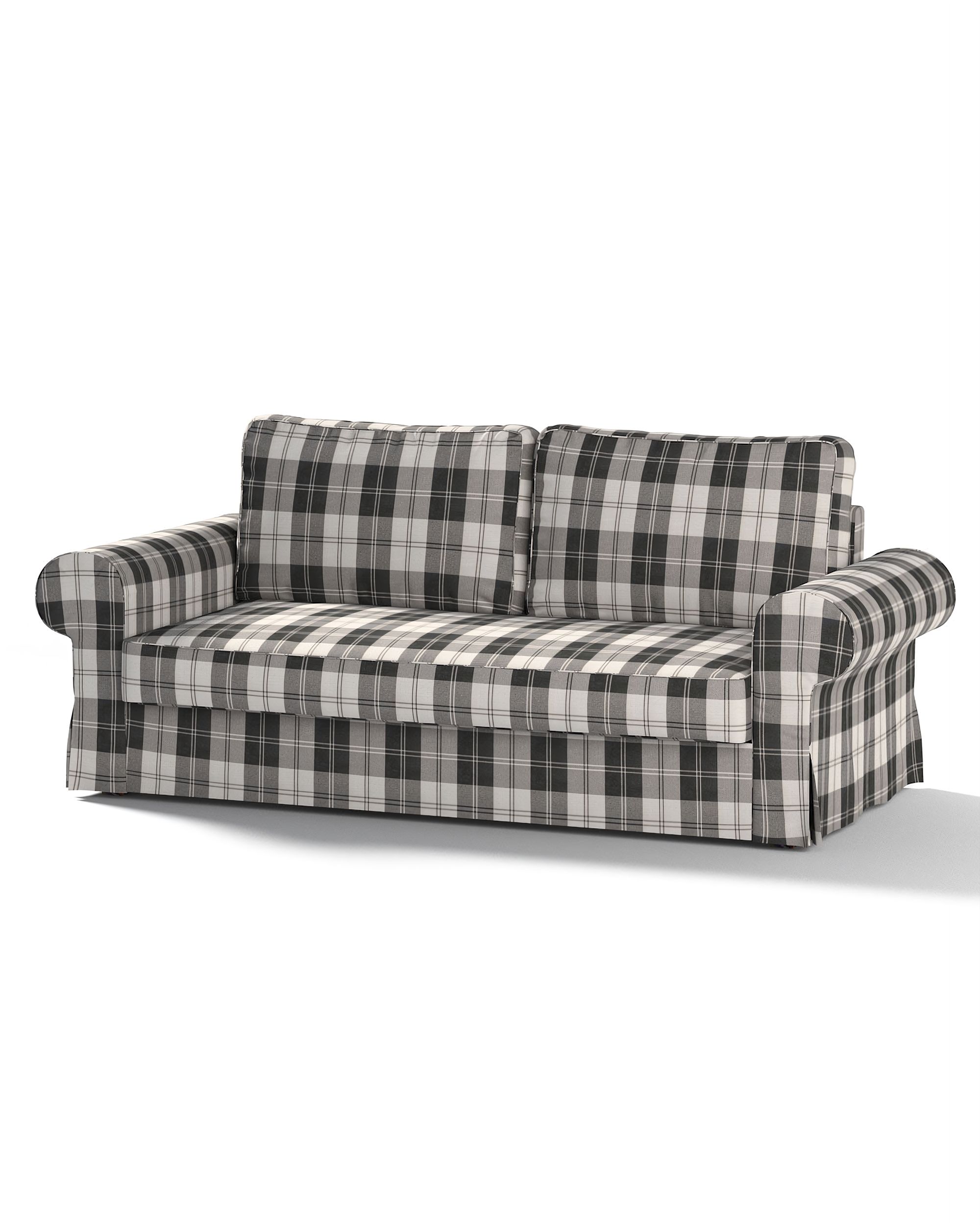 Bezug für Backabro 3-Sitzer Sofa ausklappbar Farbe schwarz Stoff strukturiert, gemustert